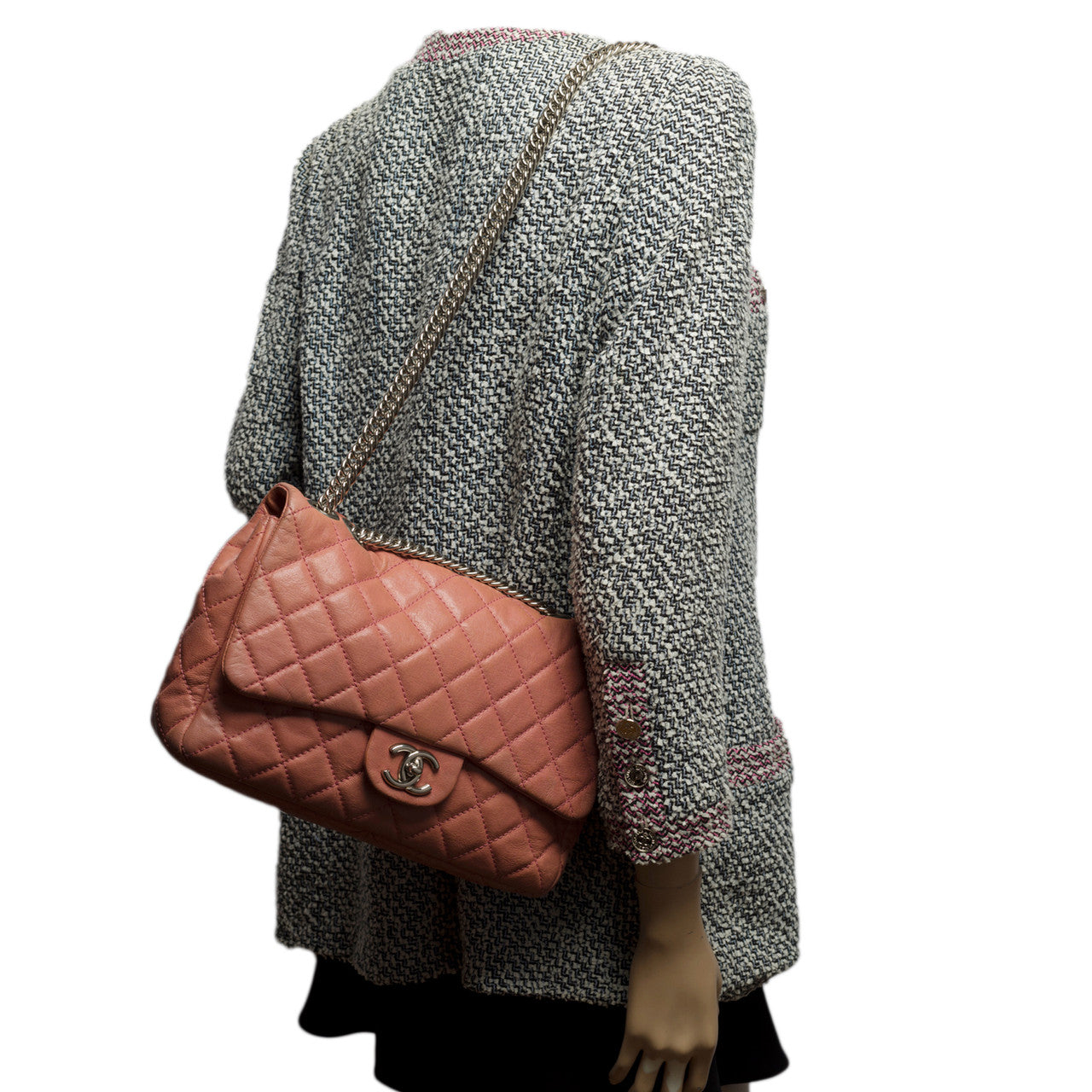 Sac CHANEL Timeless/Classique en Cuir Rose - 100658