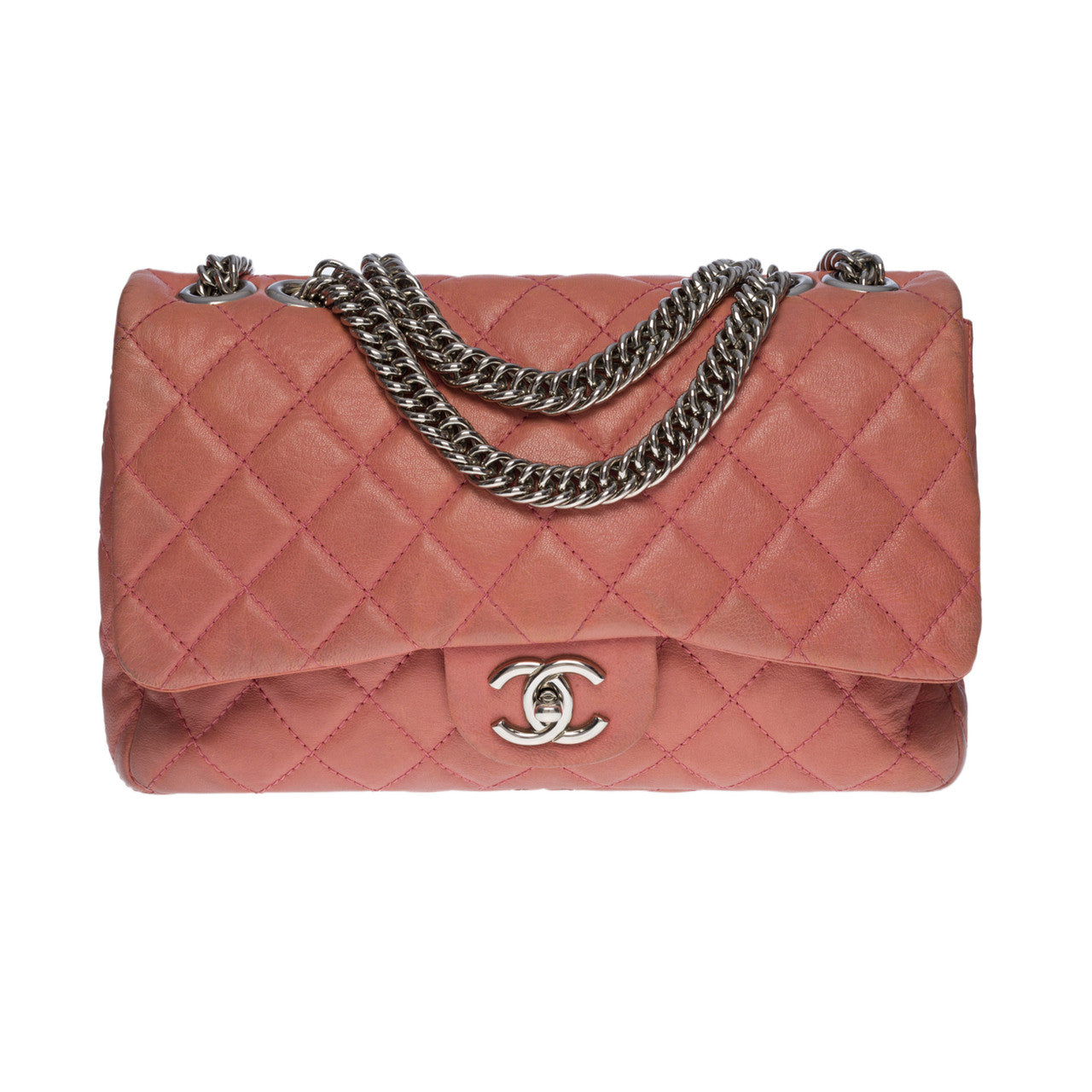 Sac CHANEL Timeless/Classique en Cuir Rose - 100658
