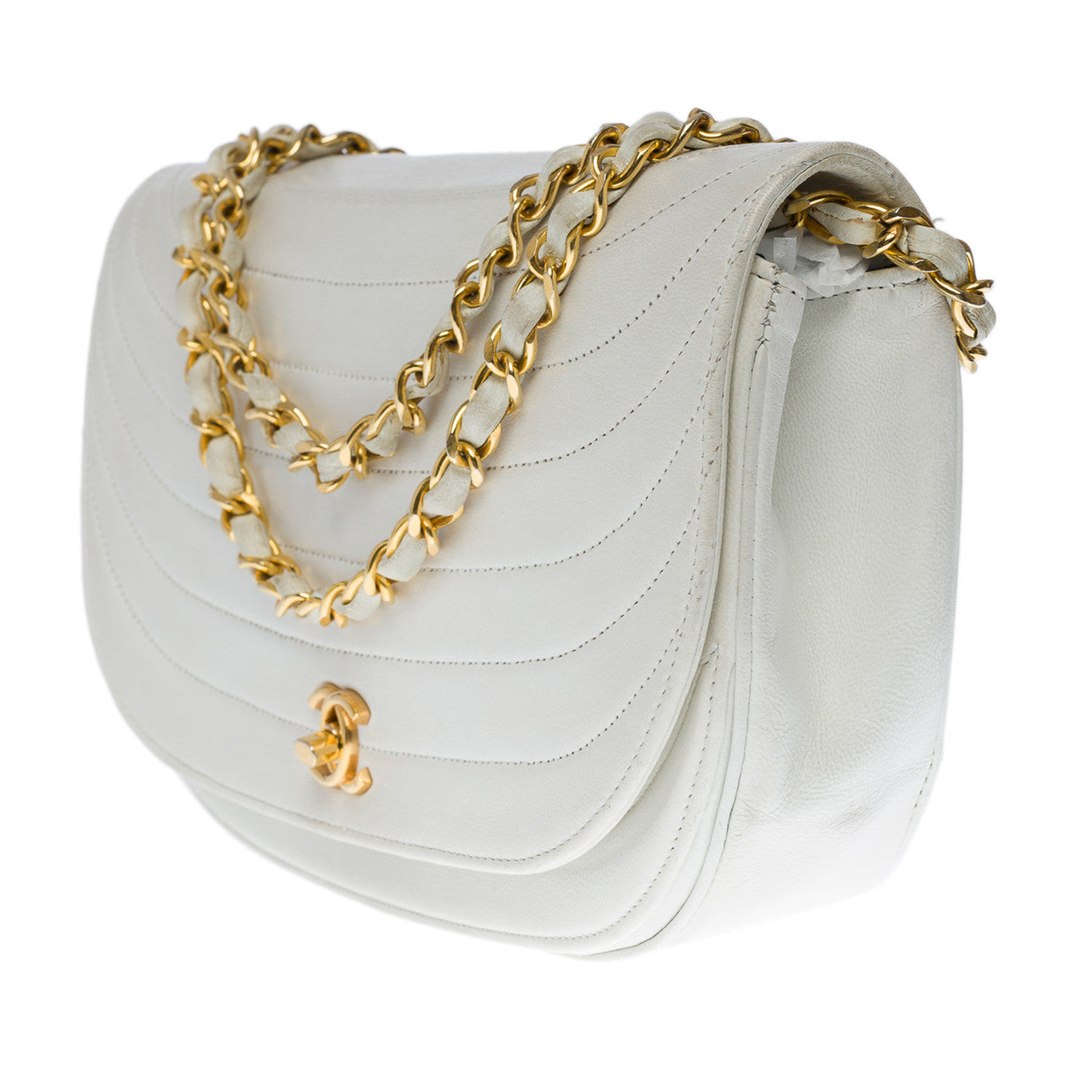 Sac CHANEL en Cuir Blanc - 100669
