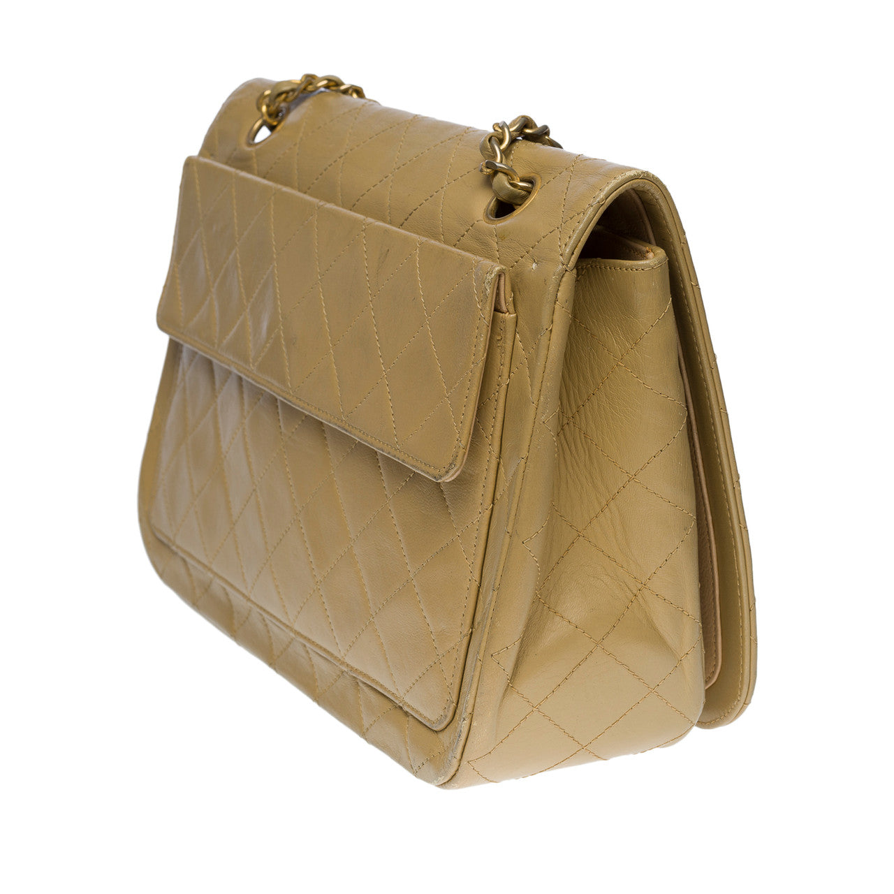 Sac CHANEL Timeless/Classique en Cuir Beige - 100712
