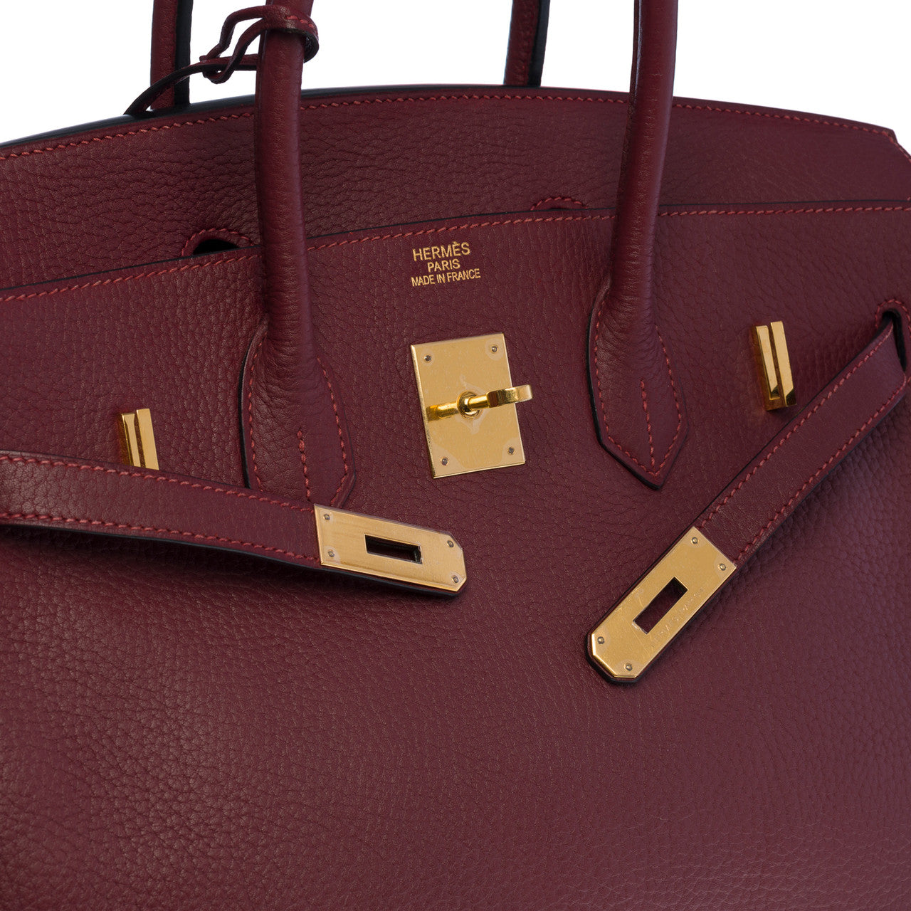 SAC À MAIN HERMES BIRKIN 35 EN CUIR FJORD ROUGE H-100792