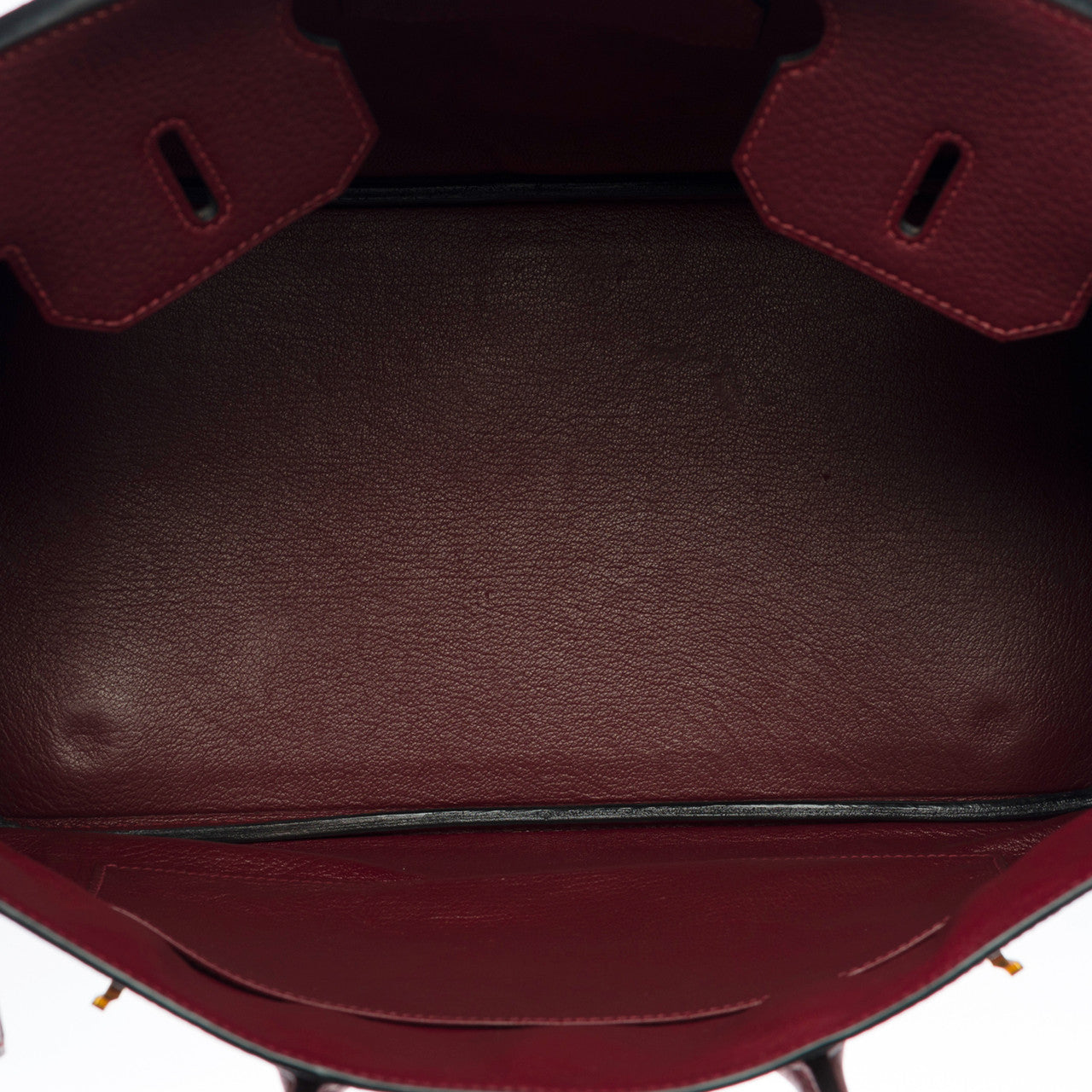 SAC À MAIN HERMES BIRKIN 35 EN CUIR FJORD ROUGE H-100792