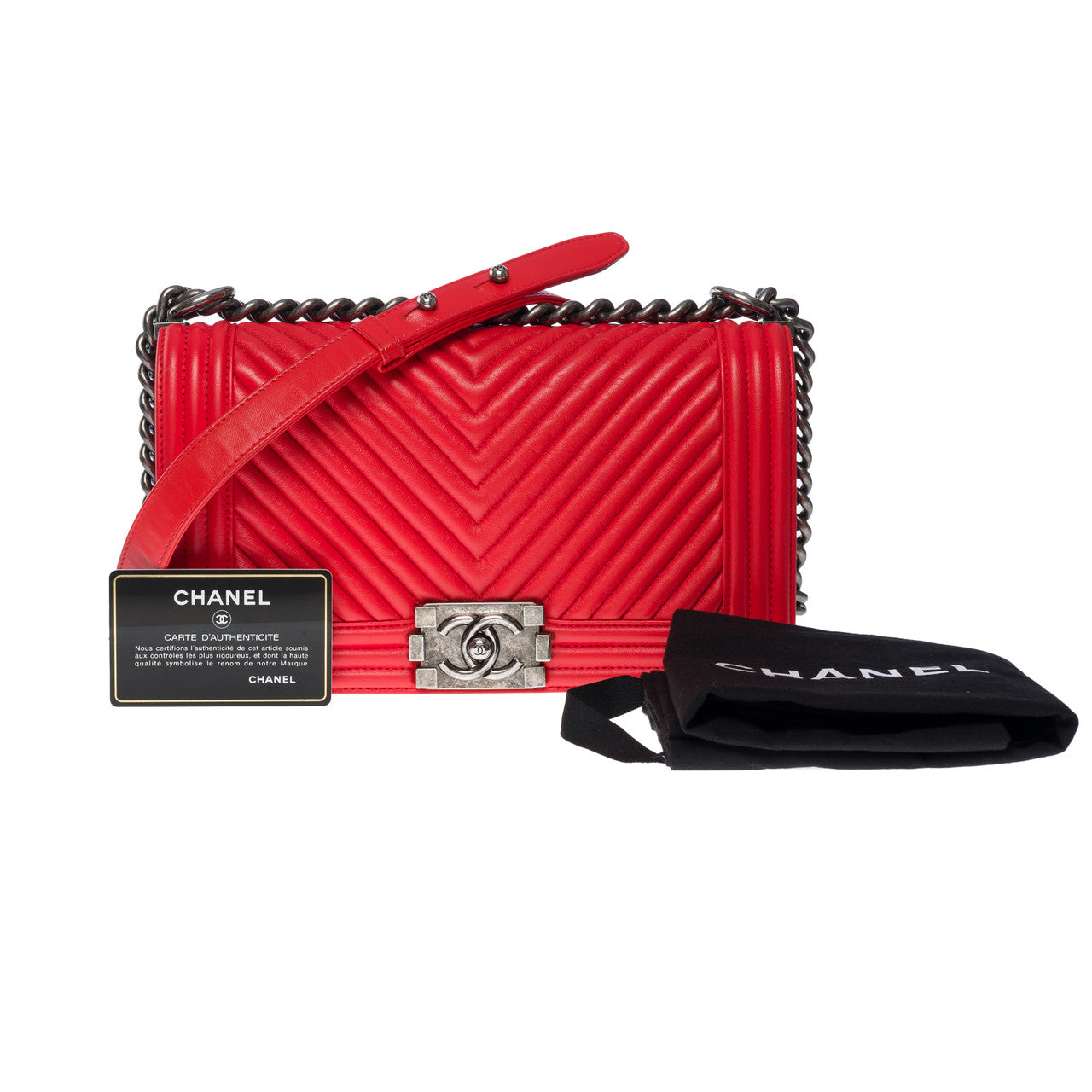 Sac CHANEL Boy en Cuir Rouge - 101034