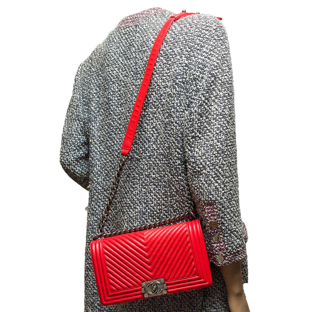 Sac CHANEL Boy en Cuir Rouge - 101034