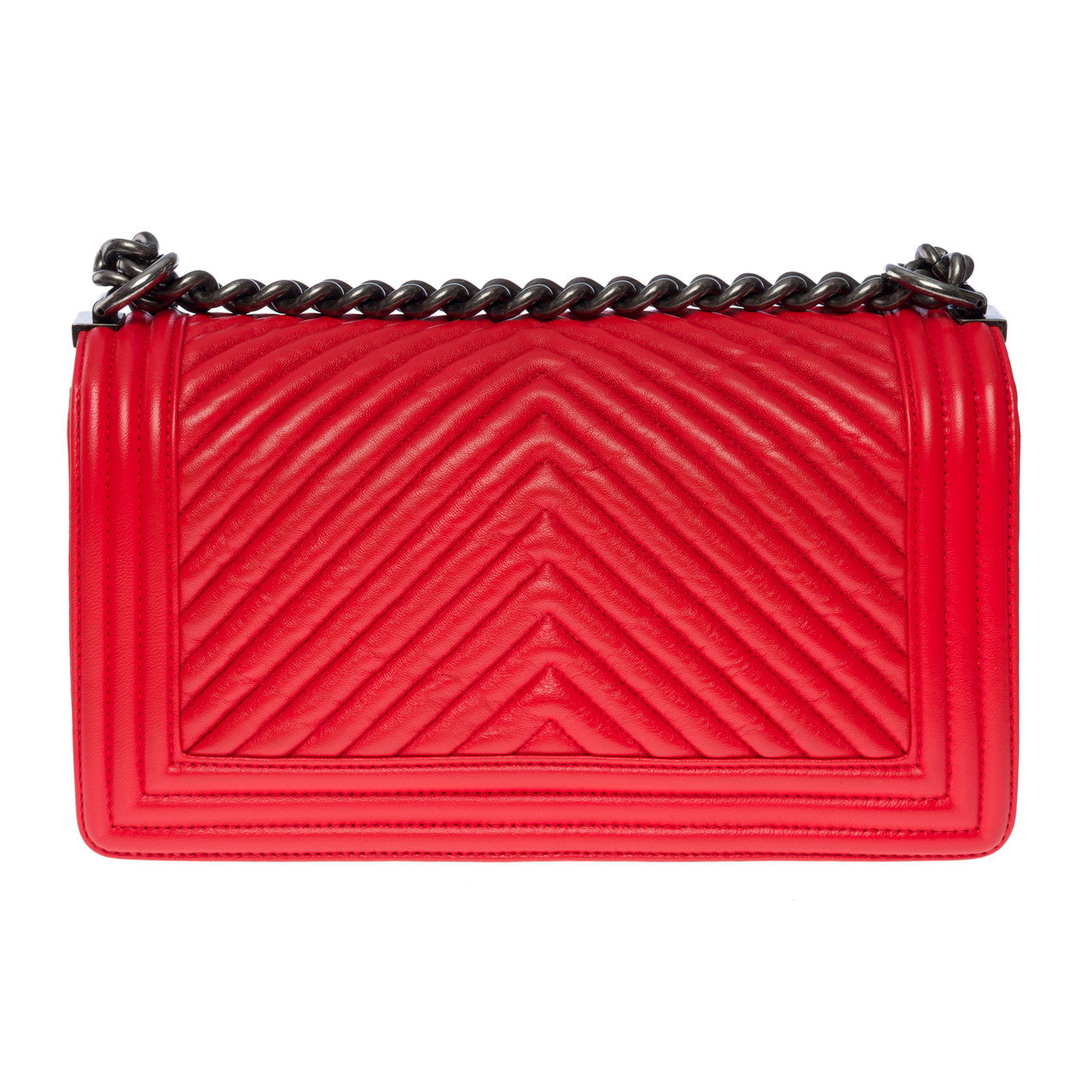 Sac CHANEL Boy en Cuir Rouge - 101034