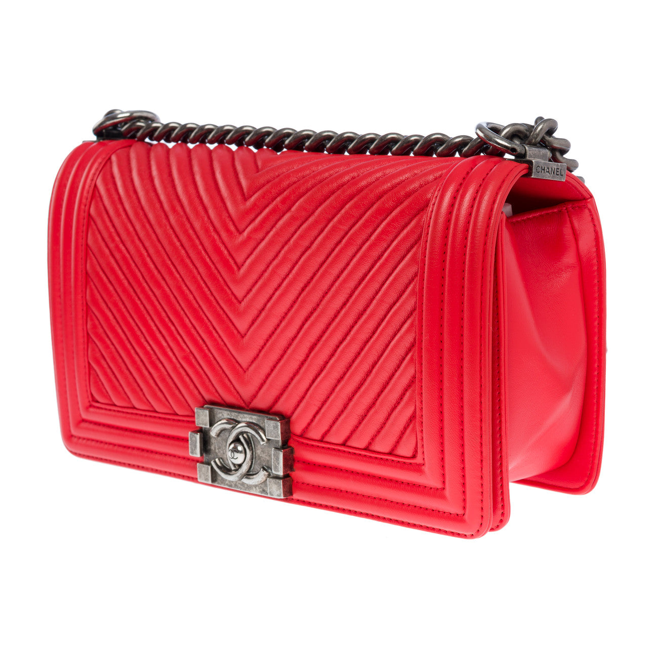 Sac CHANEL Boy en Cuir Rouge - 101034