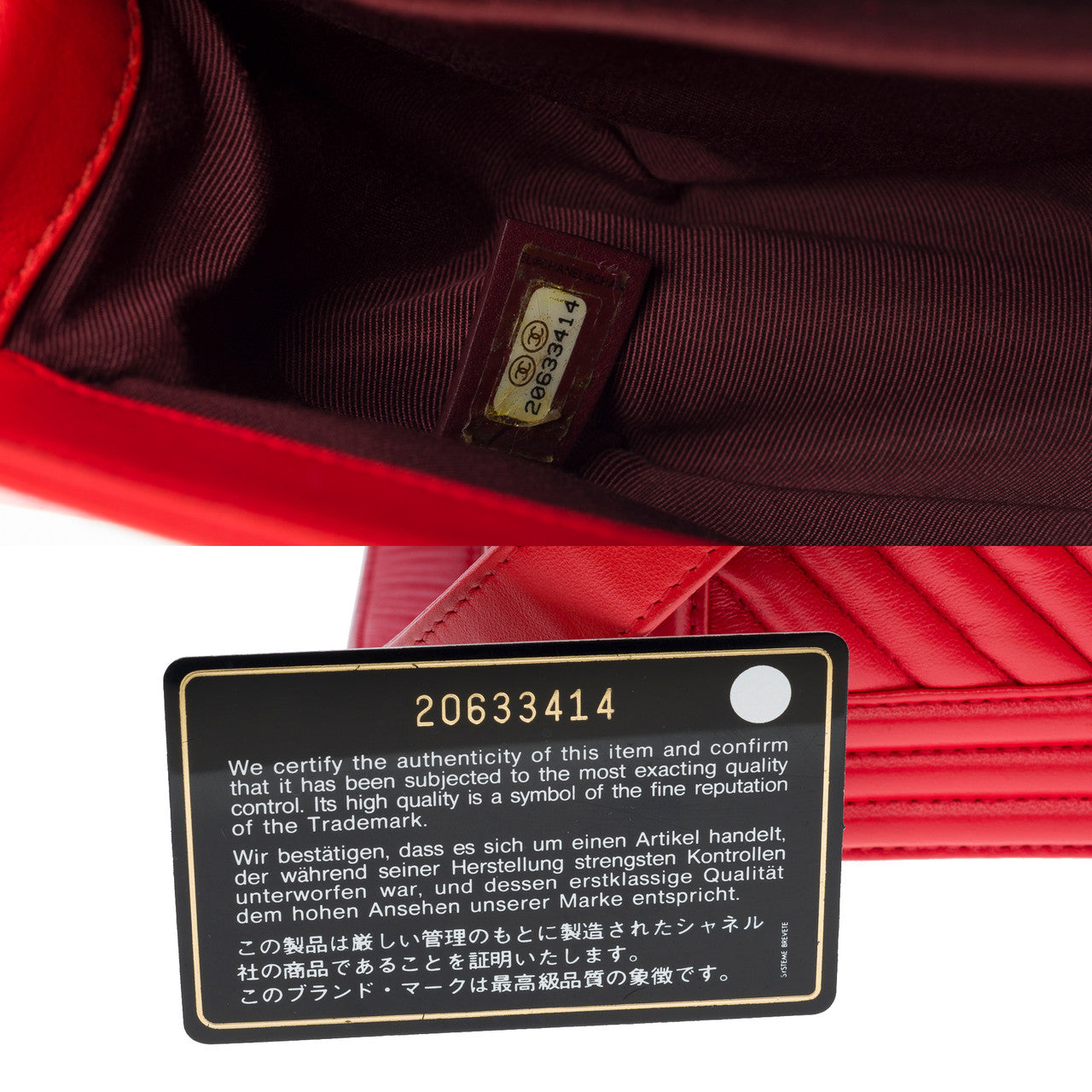 Sac CHANEL Boy en Cuir Rouge - 101034