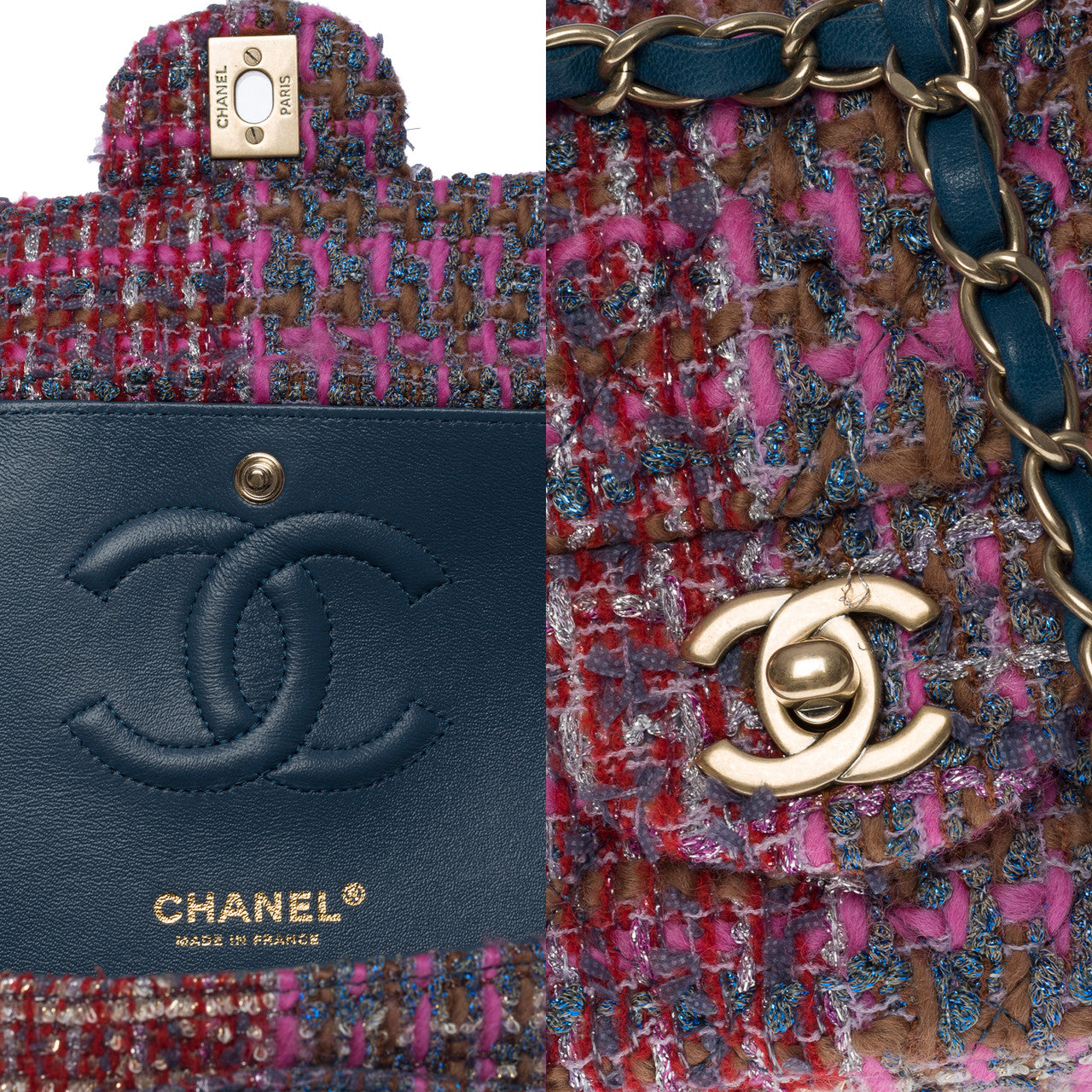 Sac CHANEL Timeless/Classique en Tweed Multicolor - 101137