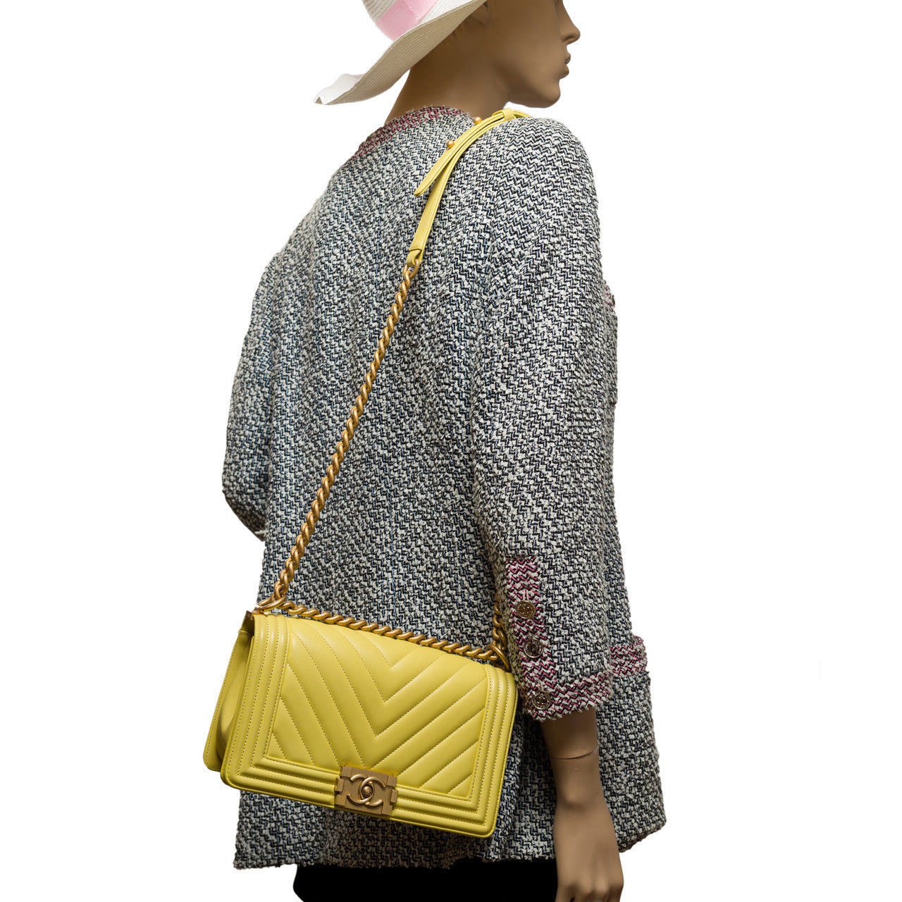 Sac CHANEL Boy en Cuir Jaune - 101201