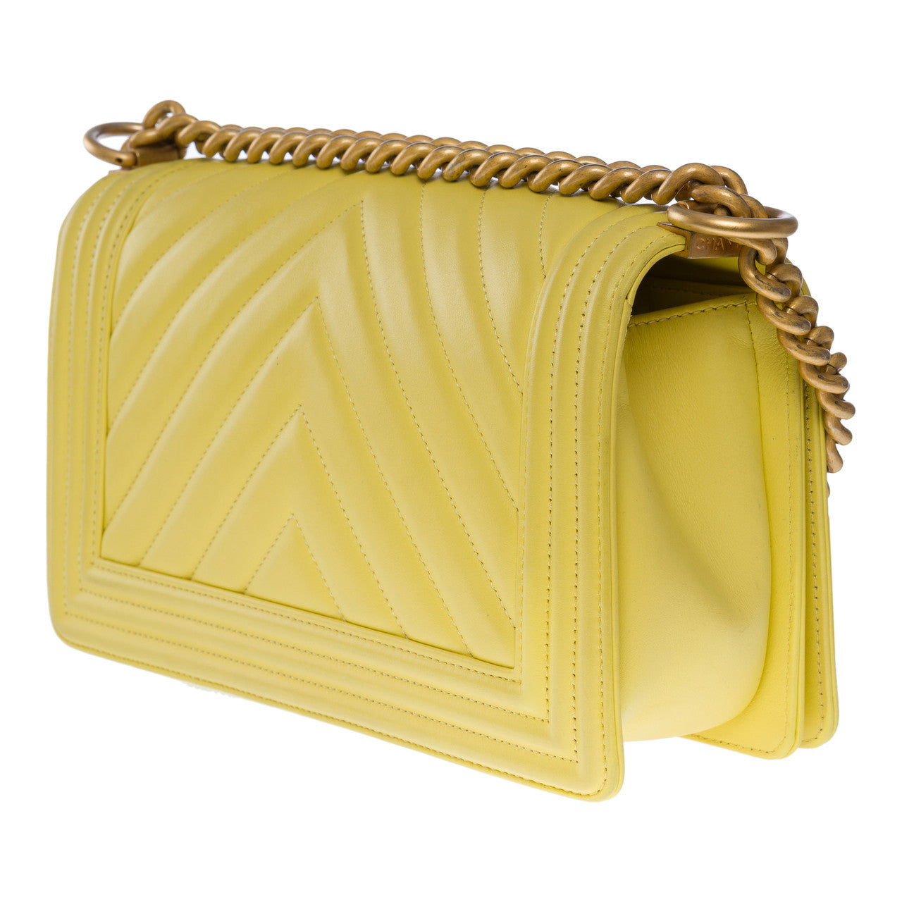 Sac CHANEL Boy en Cuir Jaune - 101201