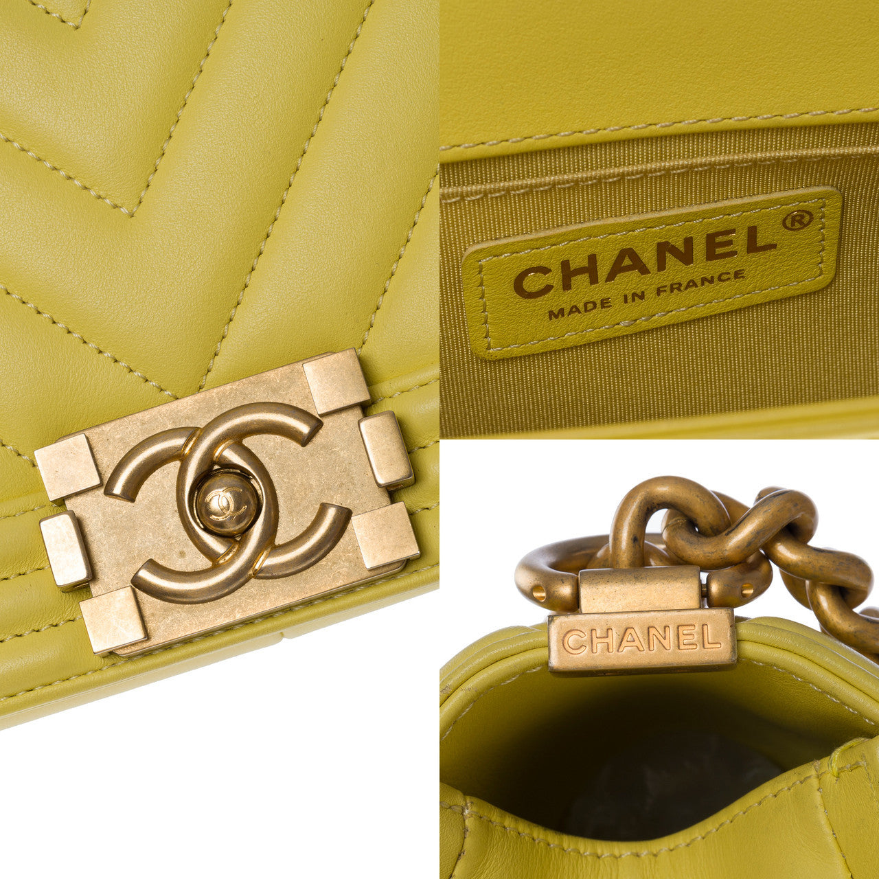 Sac CHANEL Boy en Cuir Jaune - 101201