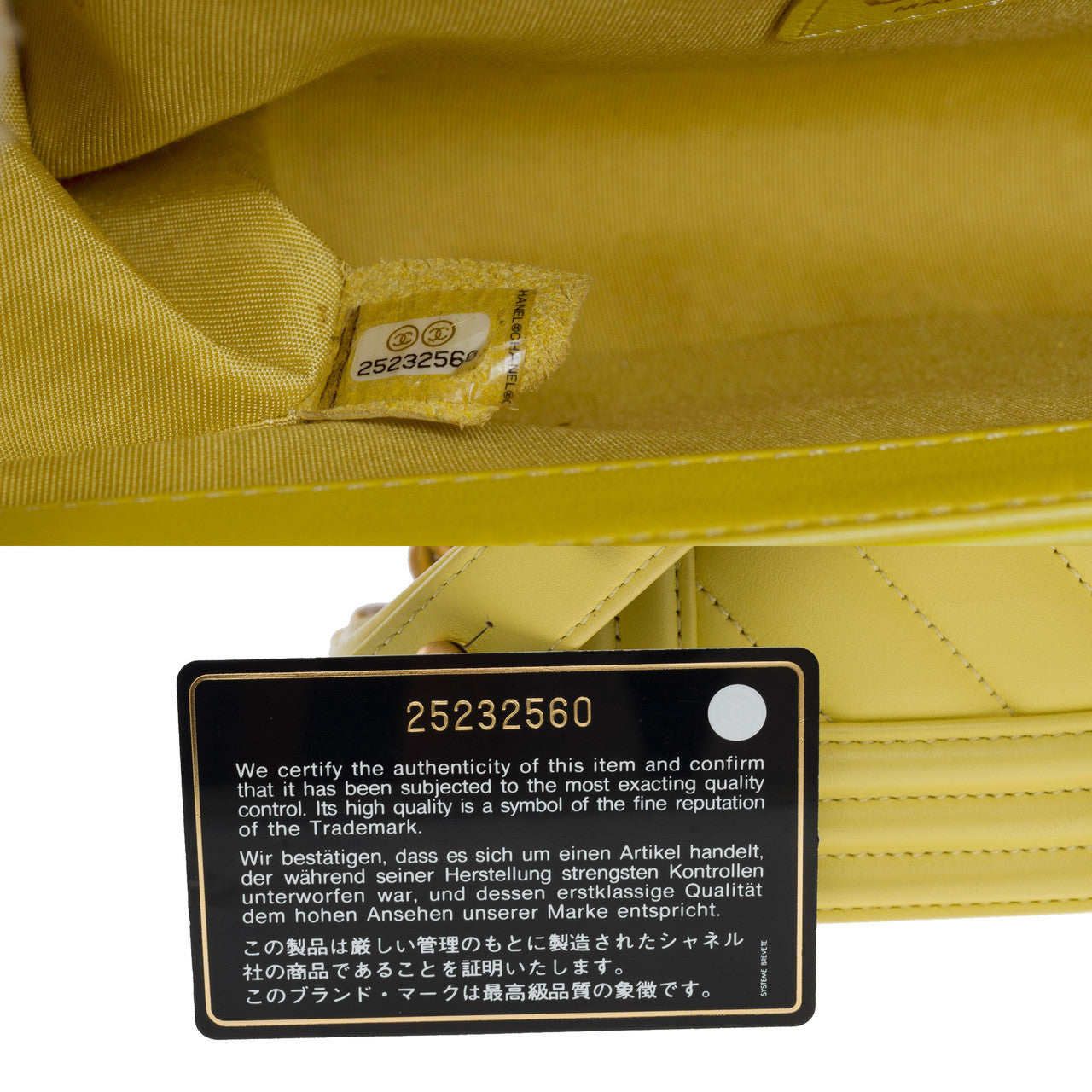 Sac CHANEL Boy en Cuir Jaune - 101201