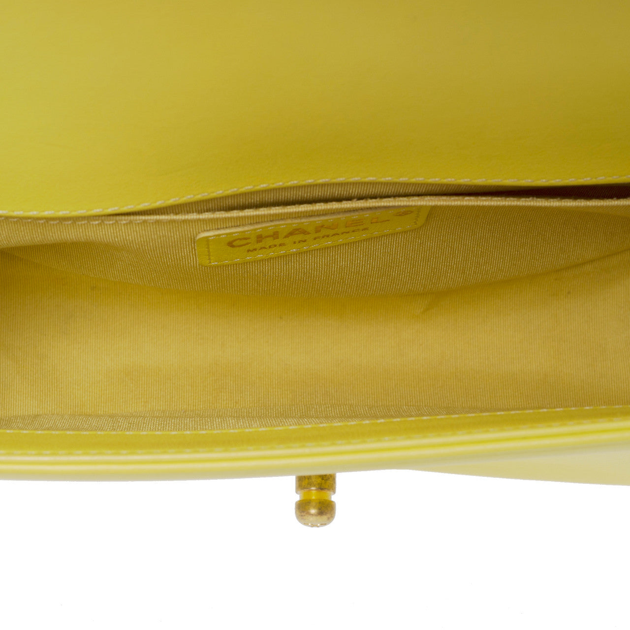 Sac CHANEL Boy en Cuir Jaune - 101201