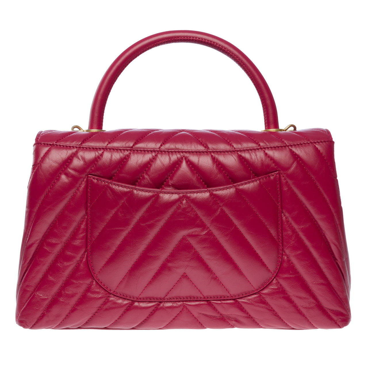 Sac CHANEL Coco Handle en Cuir Rouge - 101387
