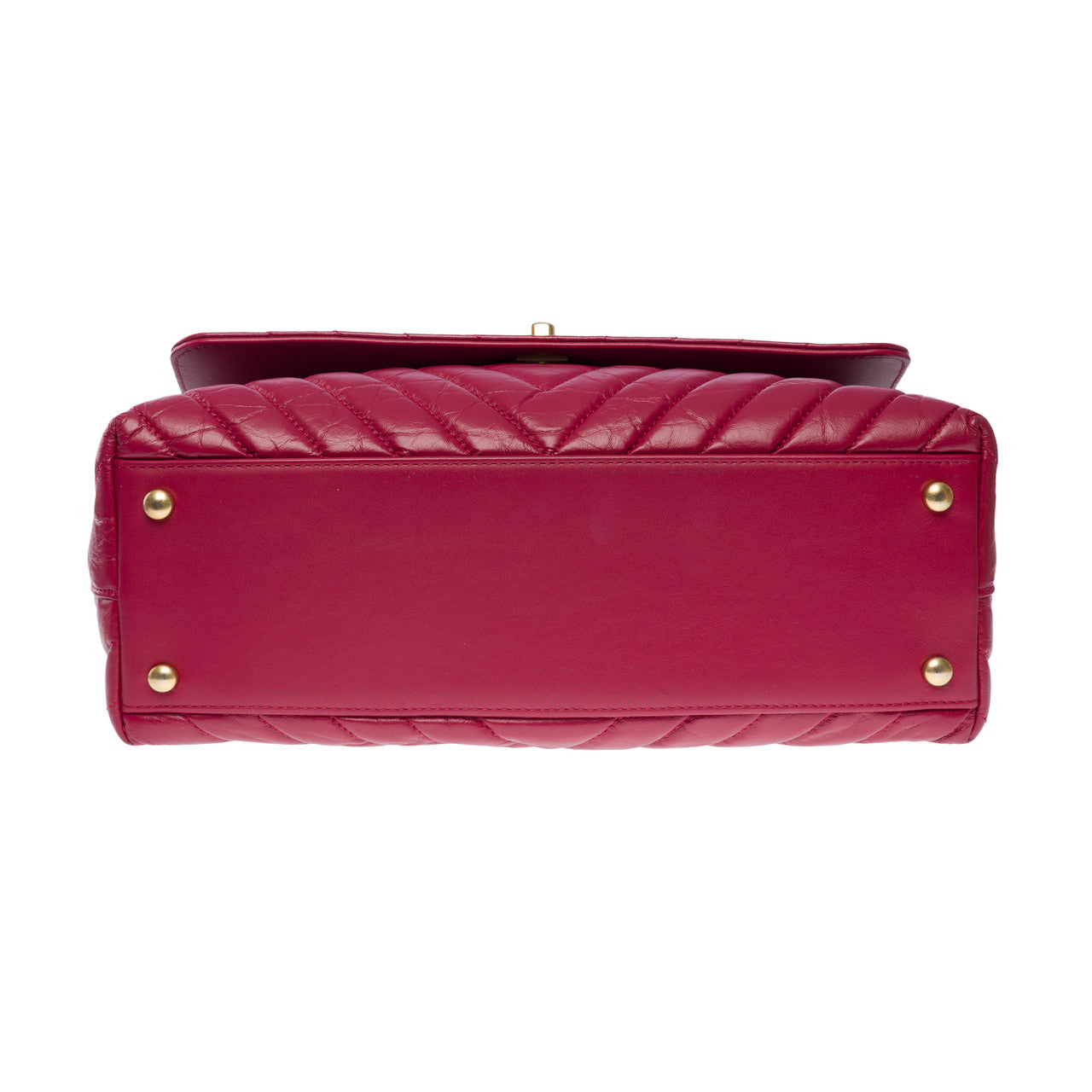 Sac CHANEL Coco Handle en Cuir Rouge - 101387