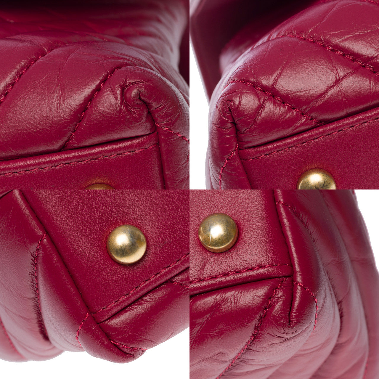 Sac CHANEL Coco Handle en Cuir Rouge - 101387