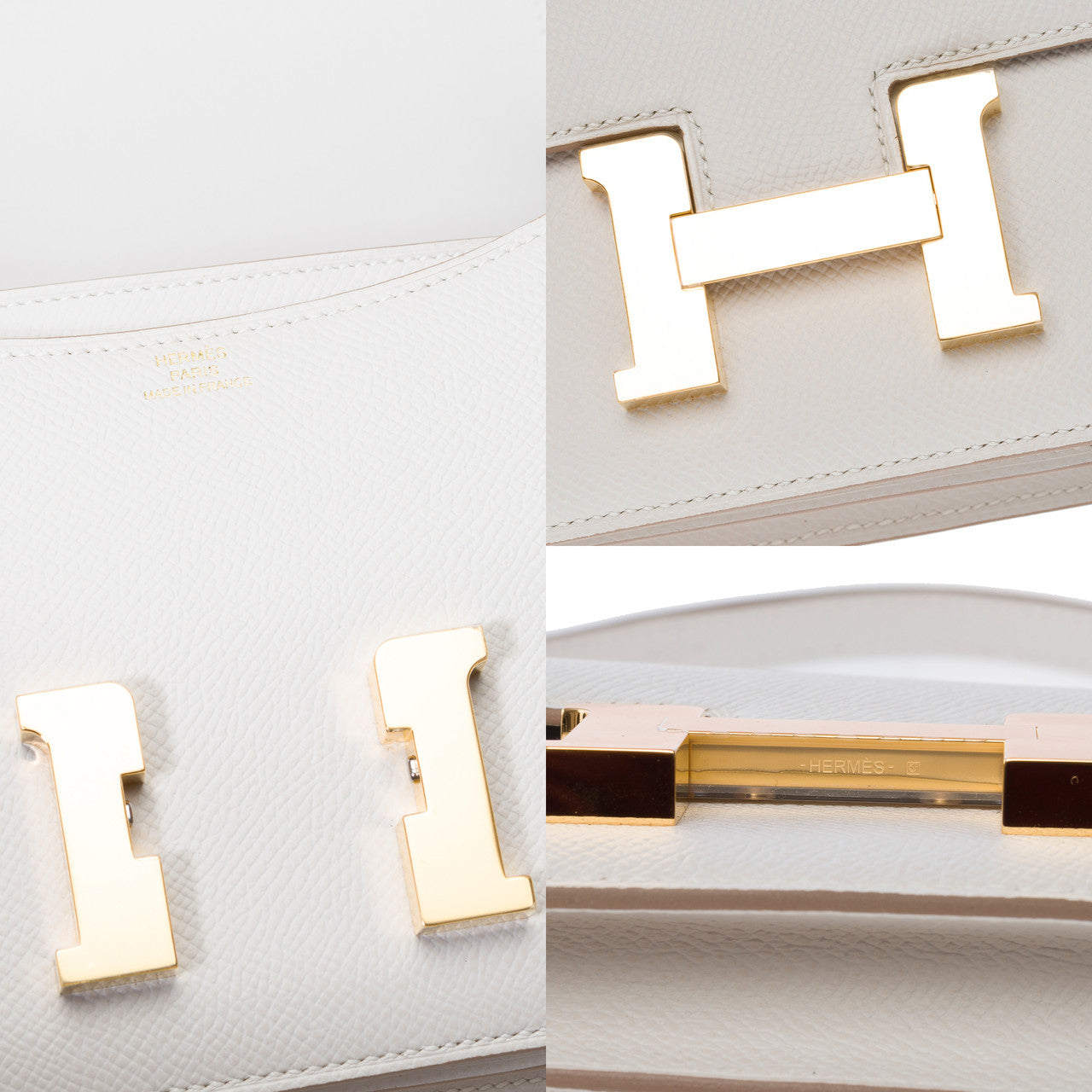 Sac HERMES Constance en Cuir Gris - 101473