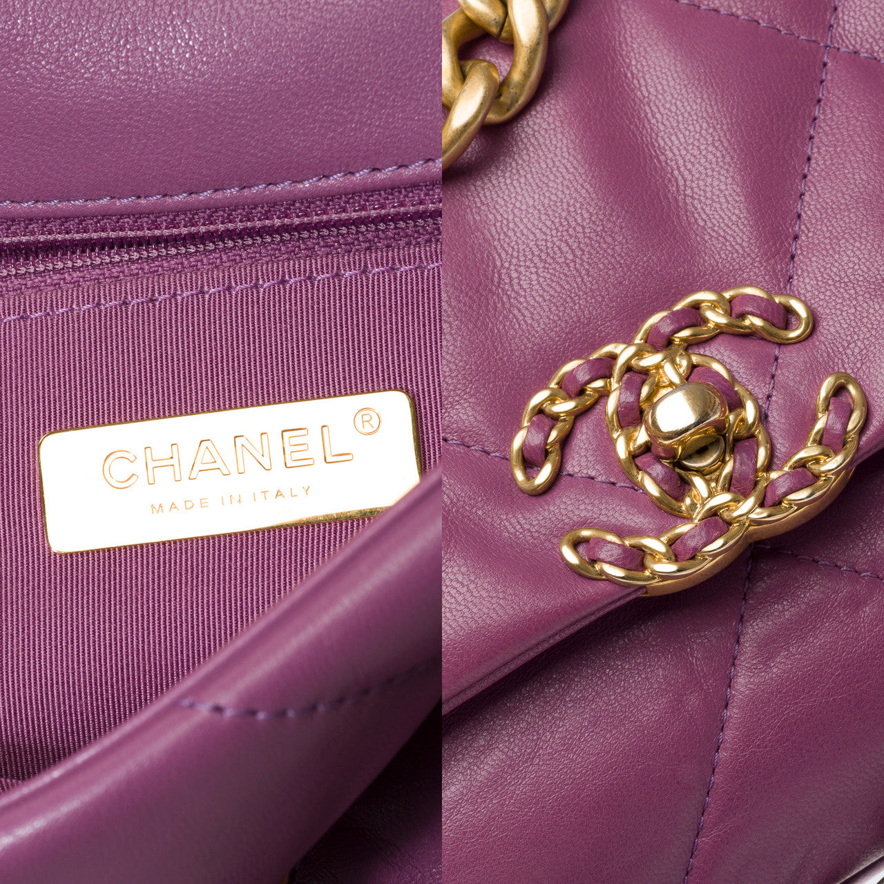 Sac CHANEL Chanel 19 en Cuir Violet - 101548