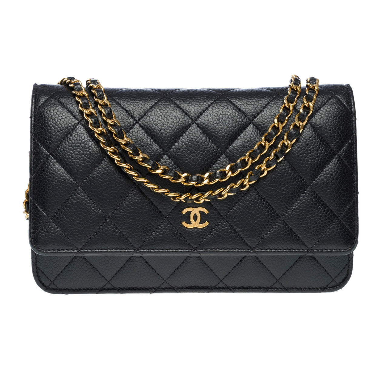 Sac CHANEL Wallet on Chain en Cuir Noir - 101614