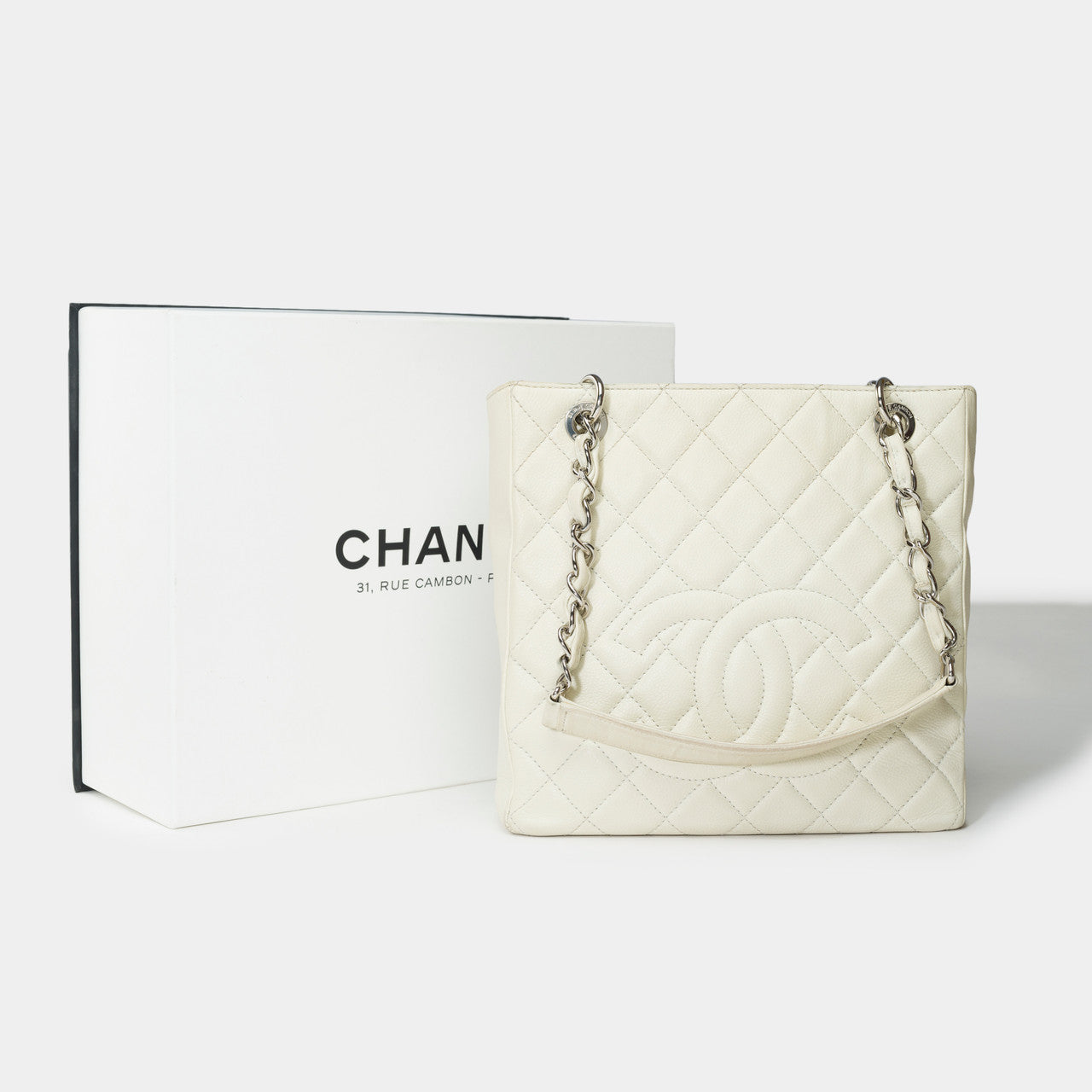 Sac CHANEL Petite Shopping Tote en Cuir Beige - 101699