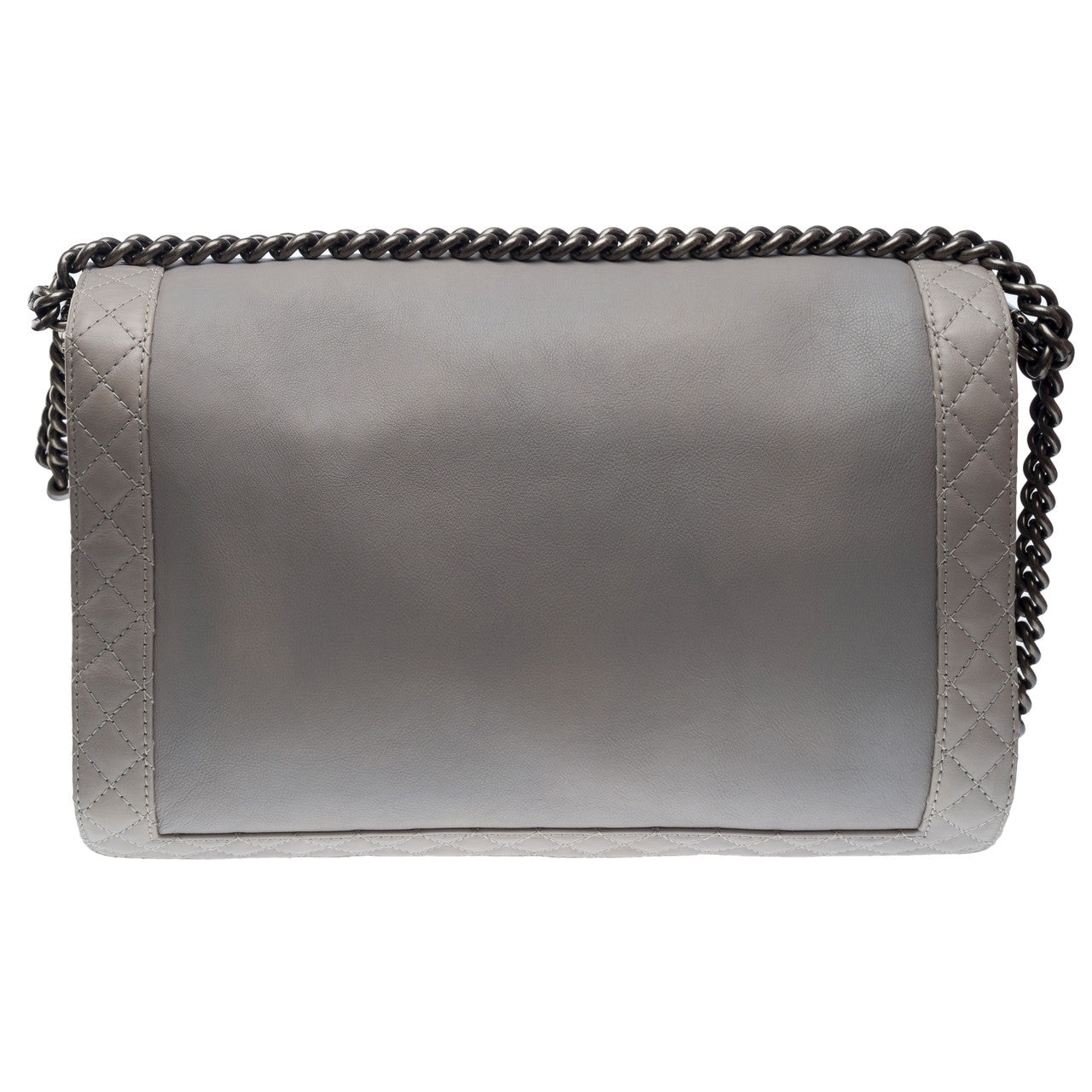 Sac CHANEL Boy en Cuir Gris - 101696