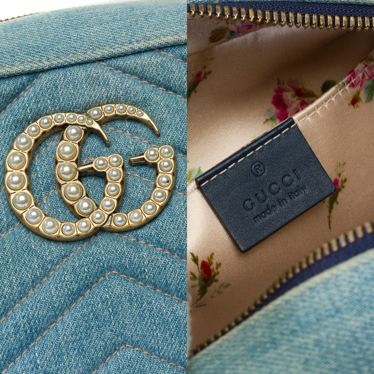 Sac GUCCI Marmont en Denim Bleu - 101769