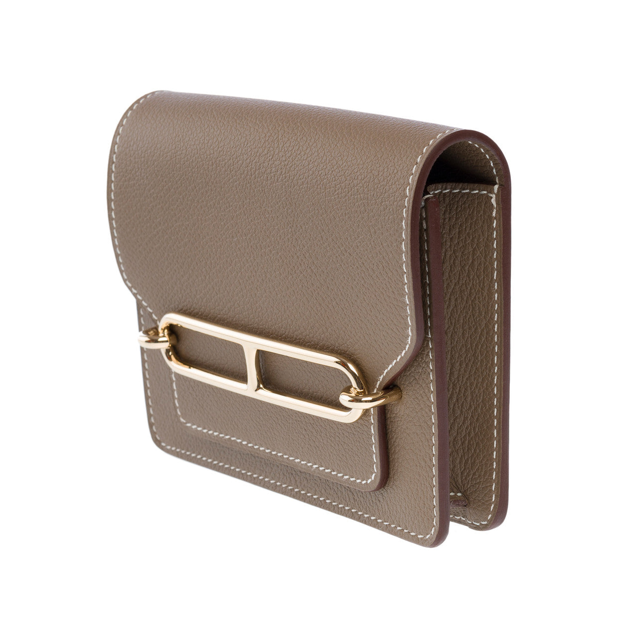 Accessoire HERMES Roulis Slim en Cuir Étoupe - 101795