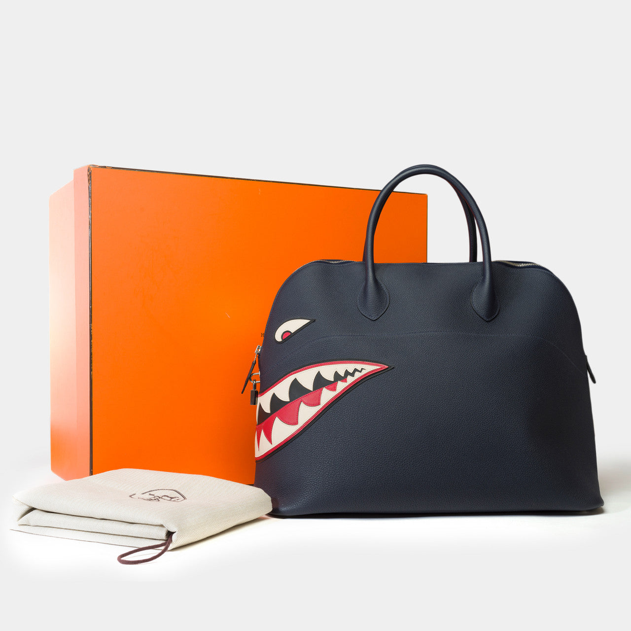 Sac HERMES Bolide en Cuir Bleu Marine - 101971