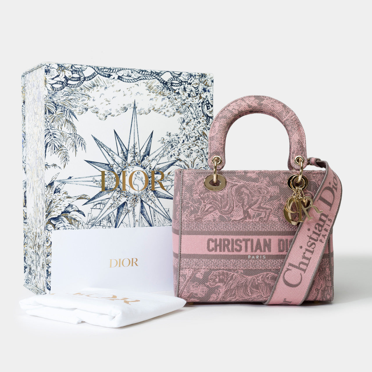 Sac DIOR Lady Dior en Toile Rose - 102003