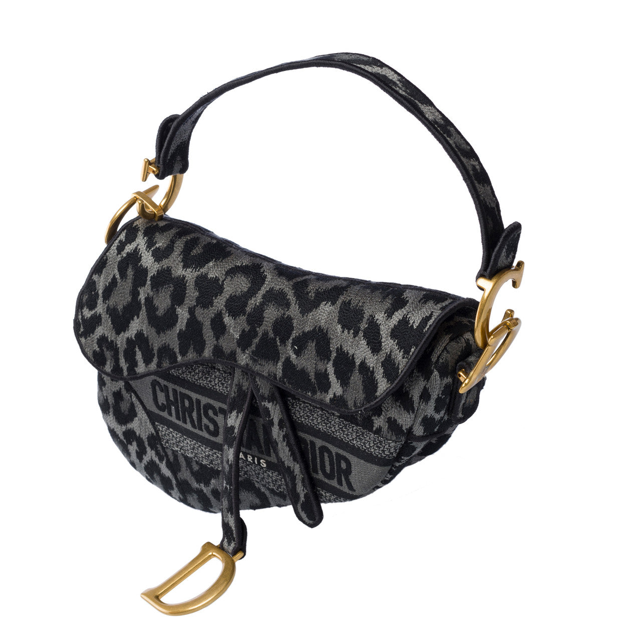 Sac DIOR Saddle en Tweed Gris - 102018