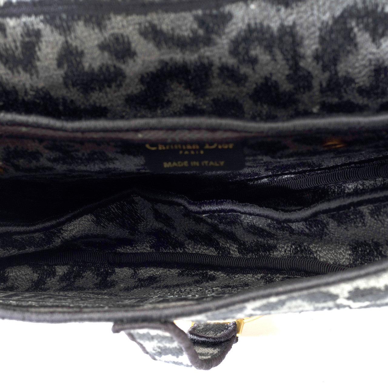 Sac DIOR Saddle en Tweed Gris - 102018