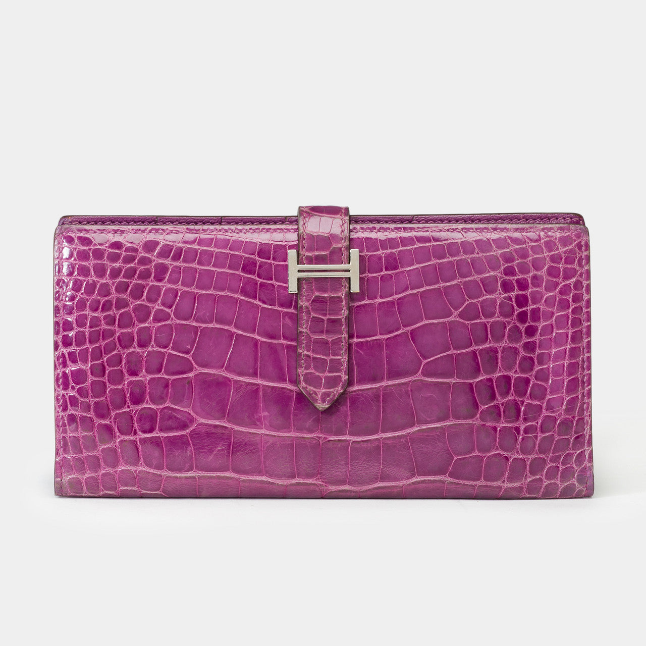 Accessoire HERMES Bearn en Cuirs exotiques Violet - 101993