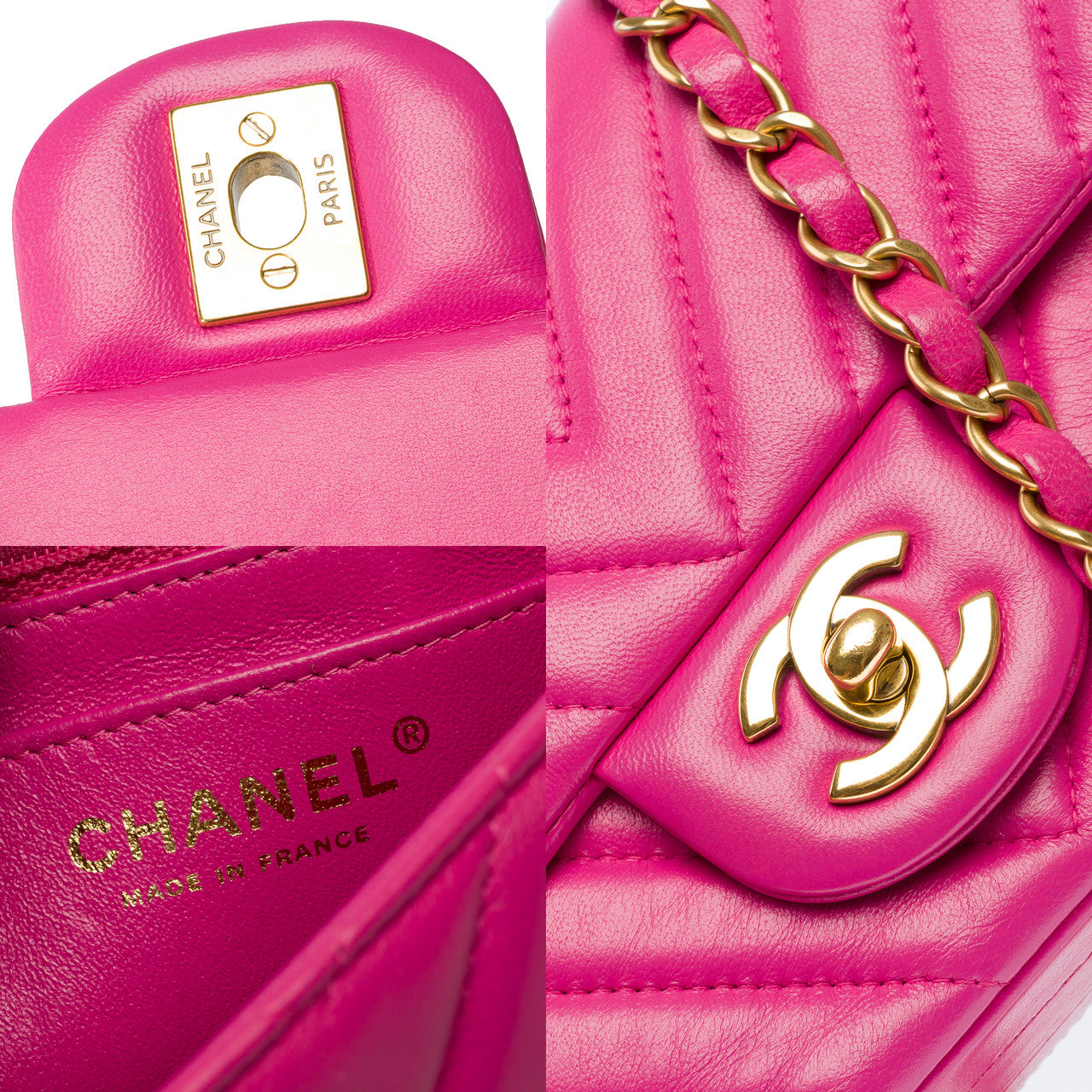 Sac CHANEL Timeless/Classique en Cuir Rose - 102117