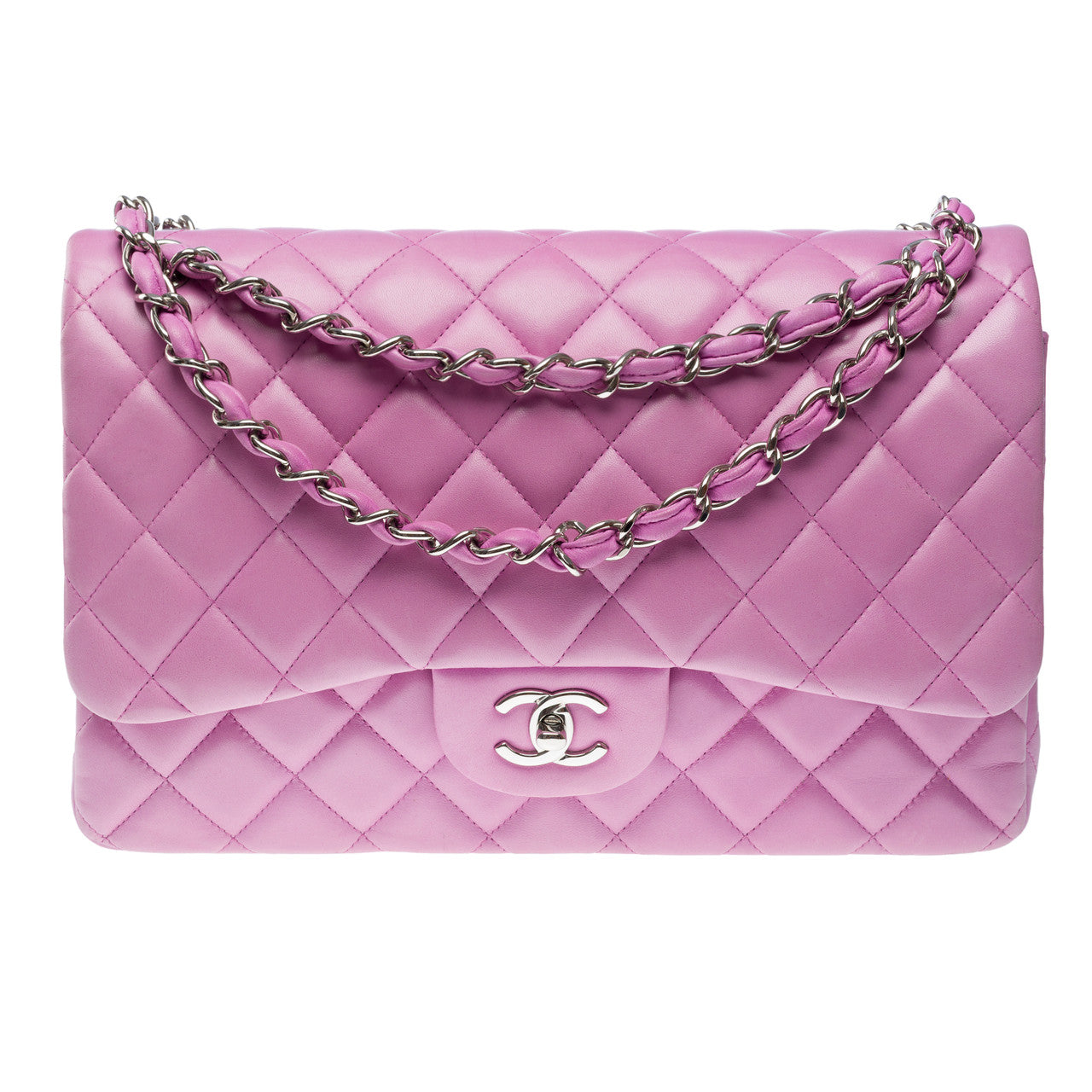 Sac CHANEL Timeless/Classique en Cuir Violet - 101963