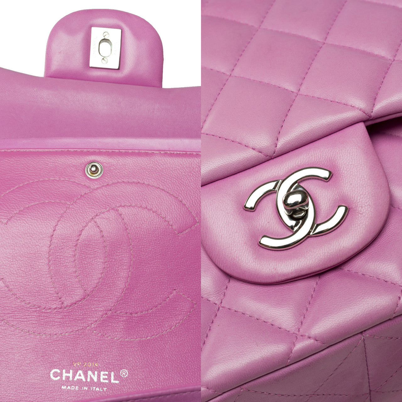 Sac CHANEL Timeless/Classique en Cuir Violet - 101963