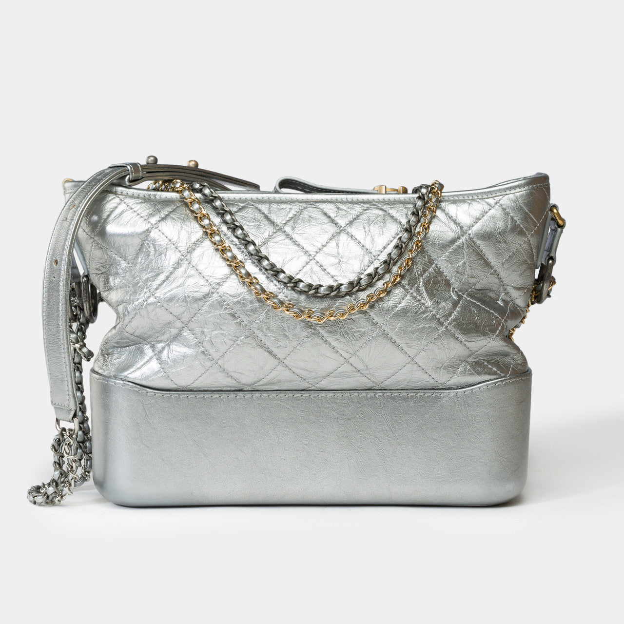Sac CHANEL Gabrielle en Cuir Argent - 102196