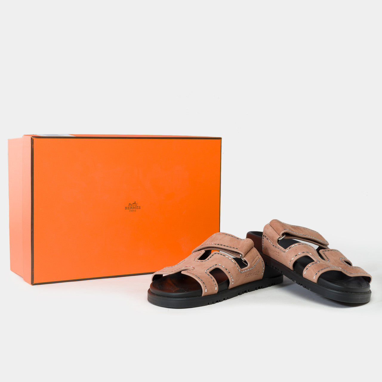 Chaussure HERMES Chypre en Velours Marron - 102218