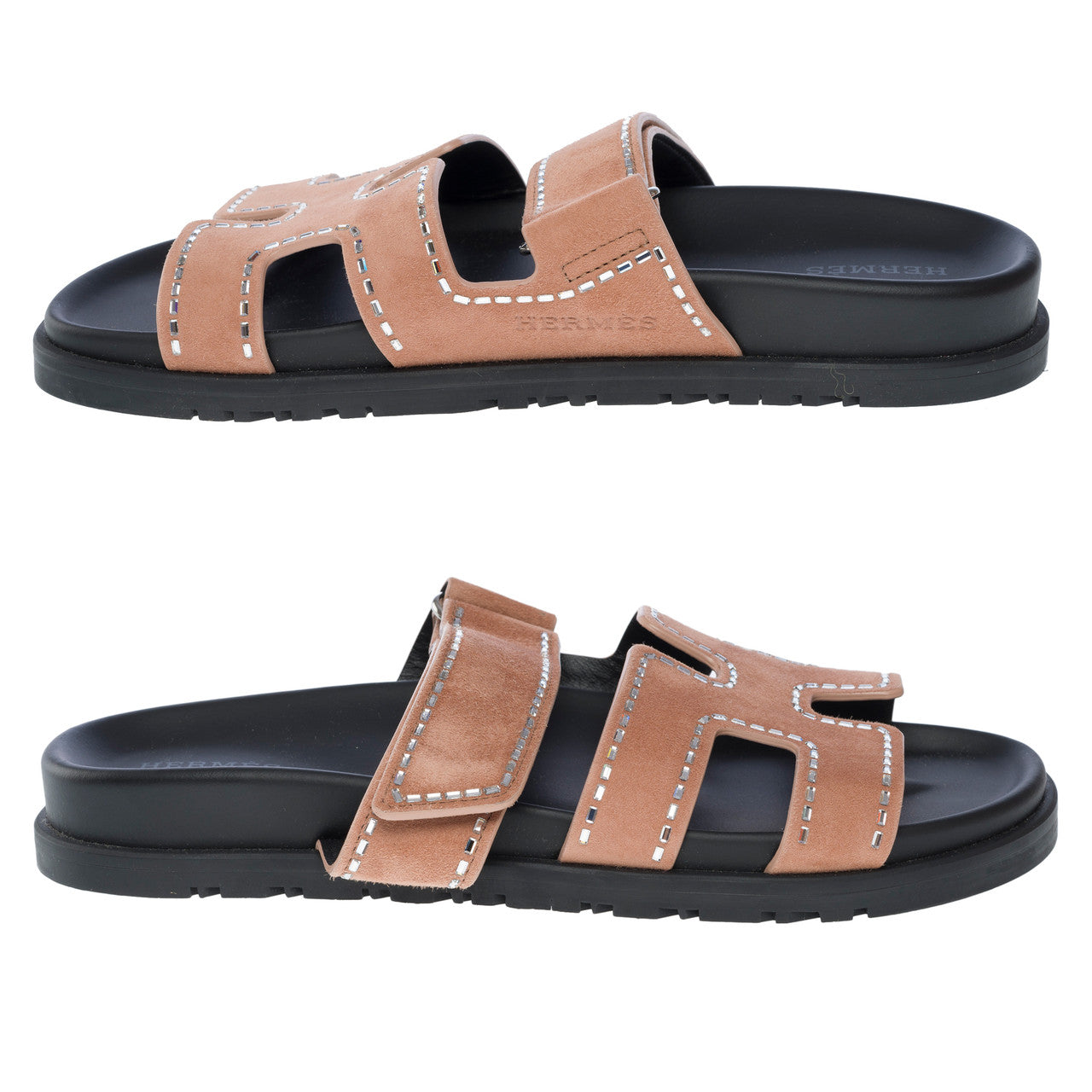 Chaussure HERMES Chypre en Velours Marron - 102218