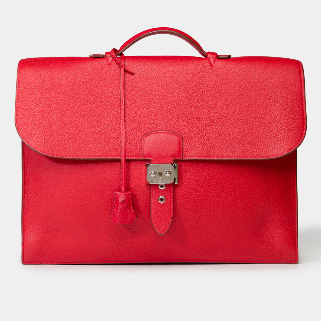 Sac HERMES Sac a depeches en Cuir Rouge - 102192