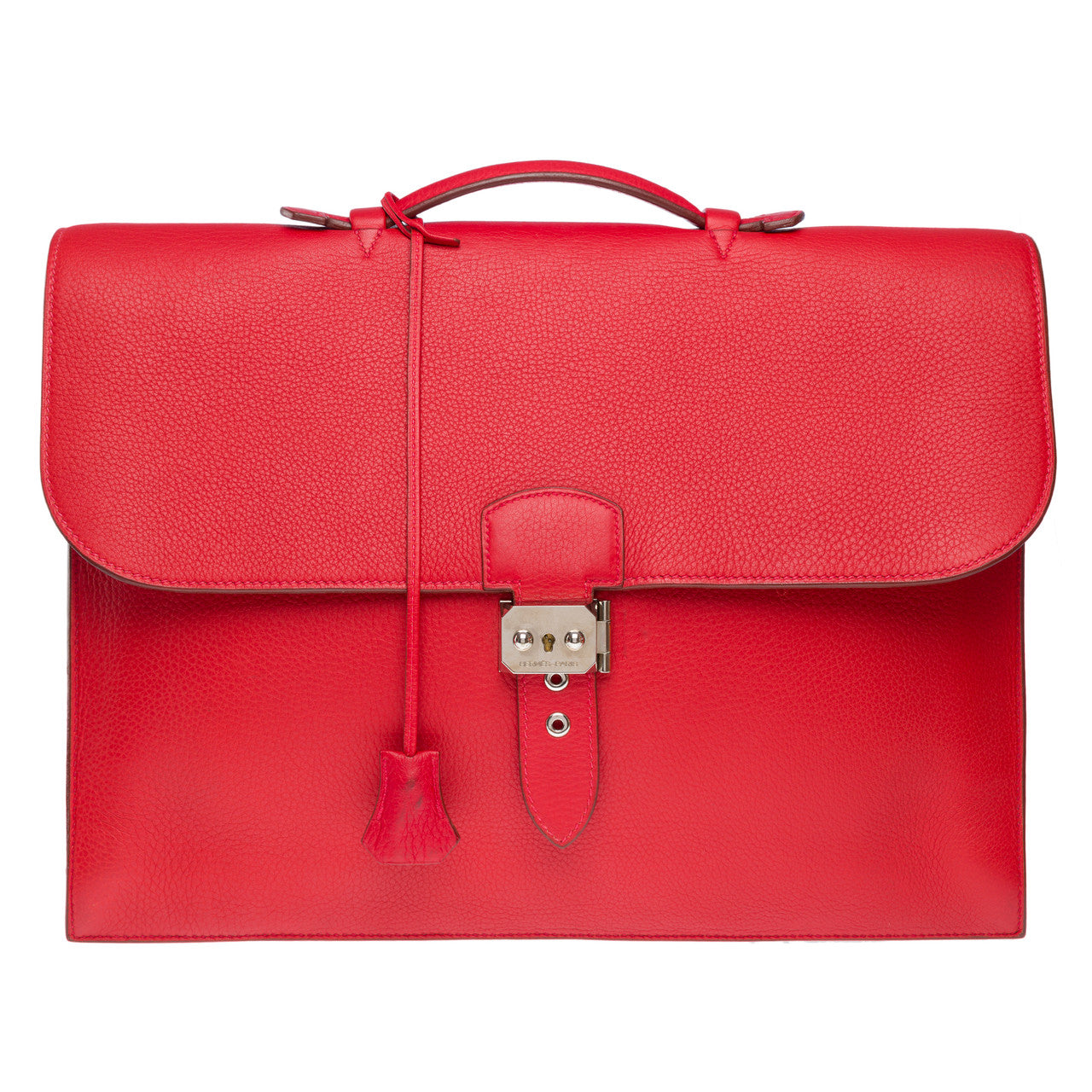 Sac HERMES Sac a depeches en Cuir Rouge - 102192