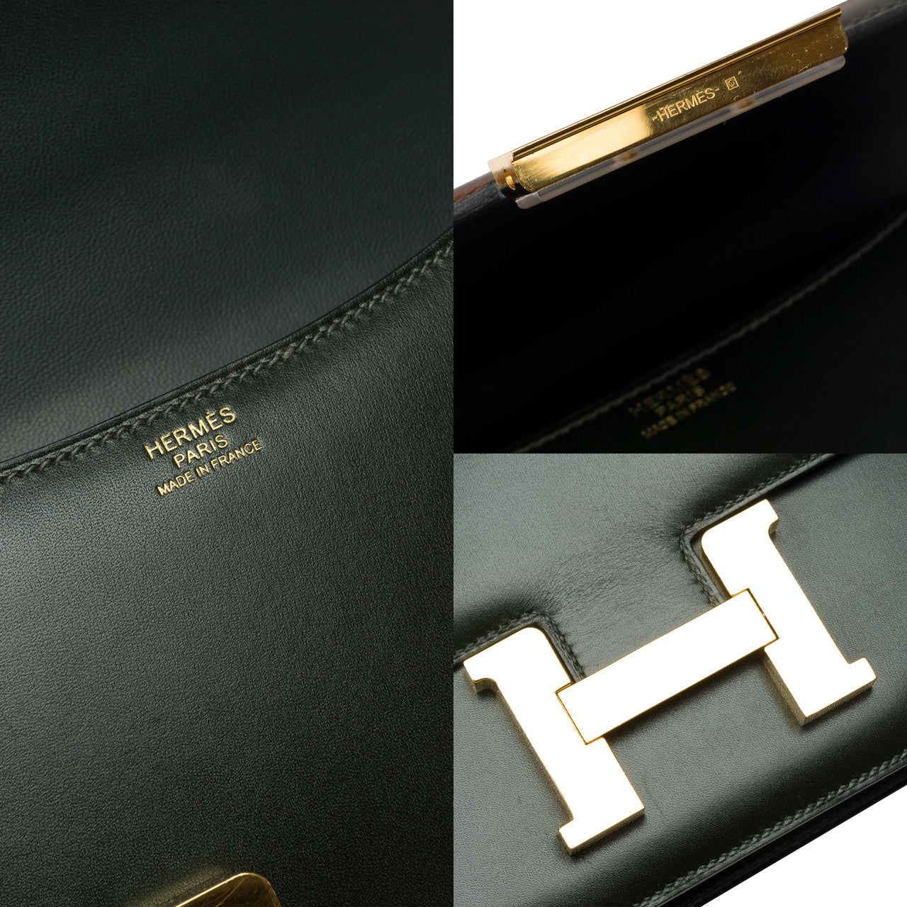 Sac HERMES Constance en Cuir Vert - 102189