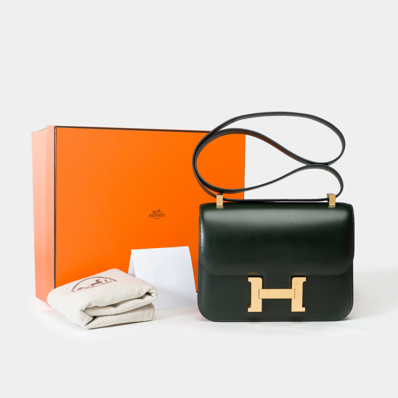 Sac HERMES Constance en Cuir Vert - 102189