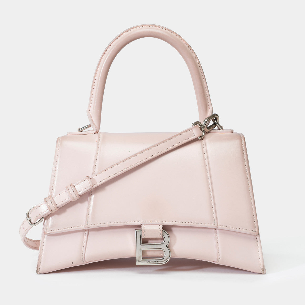 Sac BALENCIAGA Hourglass en Cuir Rose - 102269