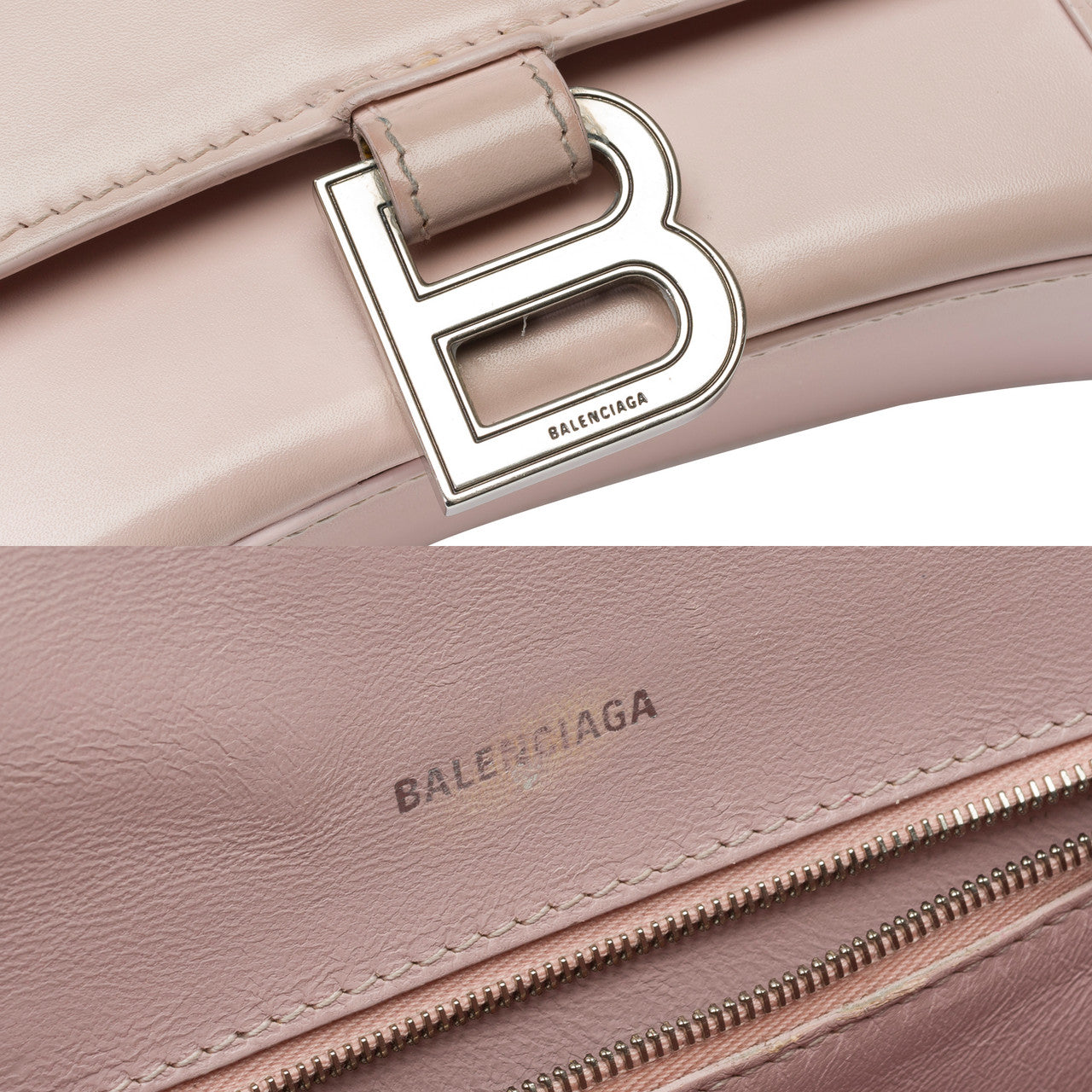Sac BALENCIAGA Hourglass en Cuir Rose - 102269