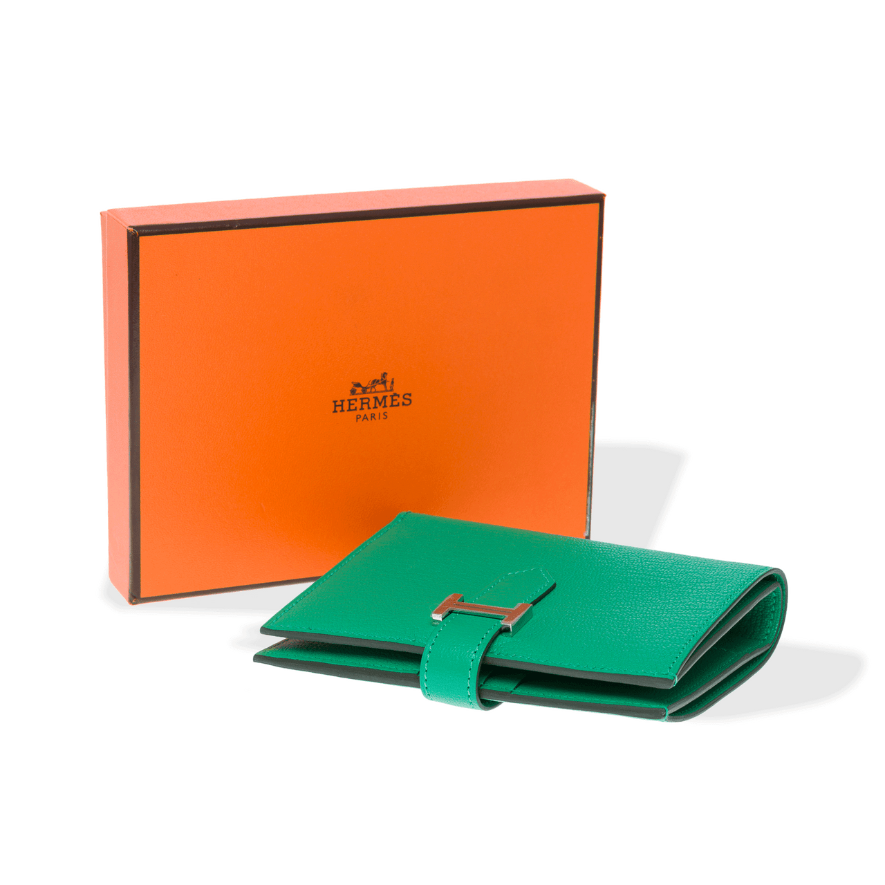 Accessoire HERMES Bearn en Cuir Vert - 102300