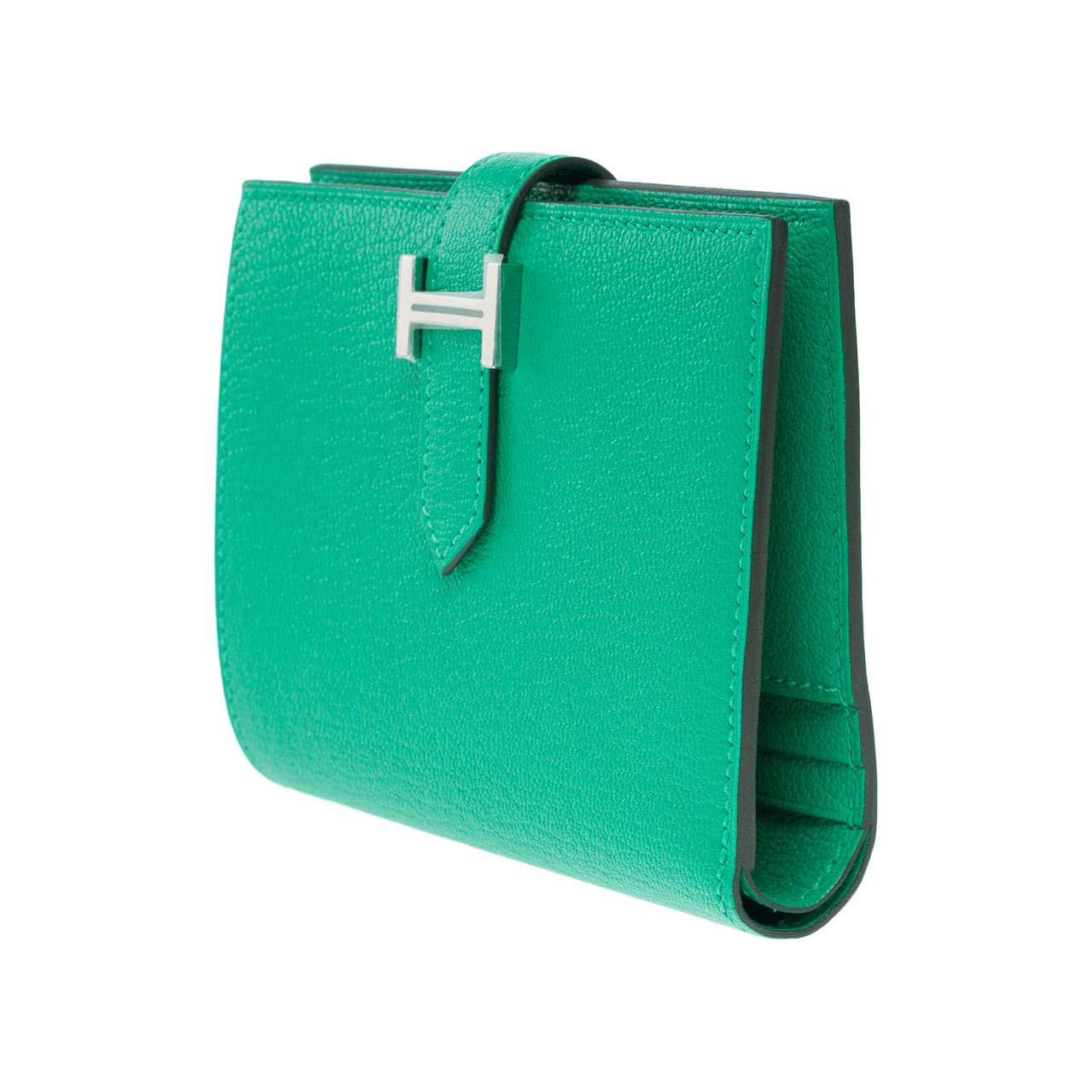 Accessoire HERMES Bearn en Cuir Vert - 102300