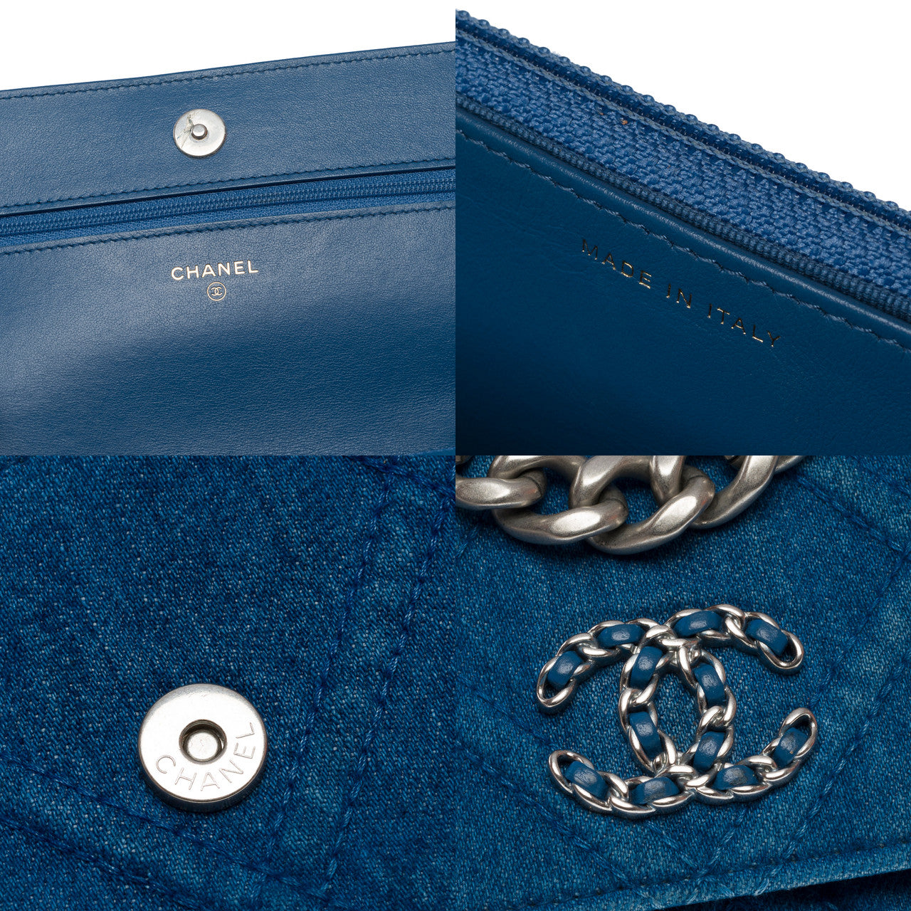 Sac CHANEL Wallet On Chain Chanel 19 en Denim Bleu - 102395