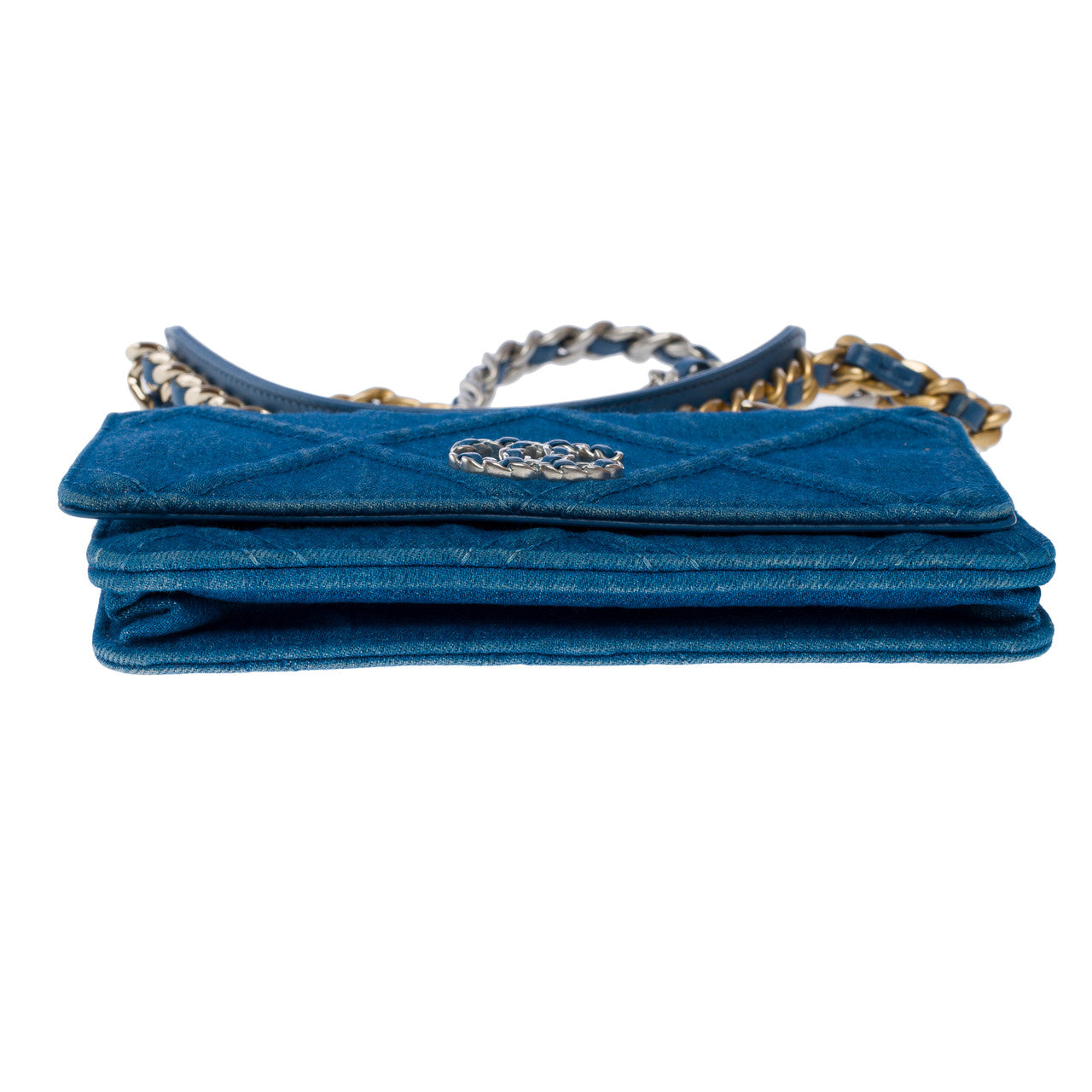Sac CHANEL Wallet On Chain Chanel 19 en Denim Bleu - 102395