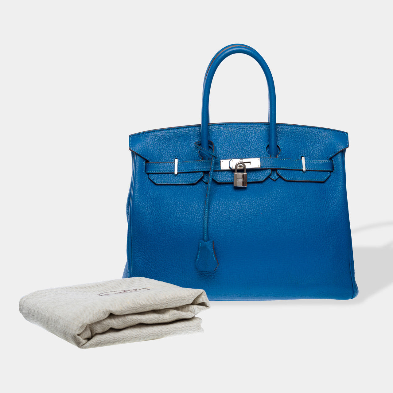 Sac HERMES Birkin 35 en Cuir Bleu - 102419