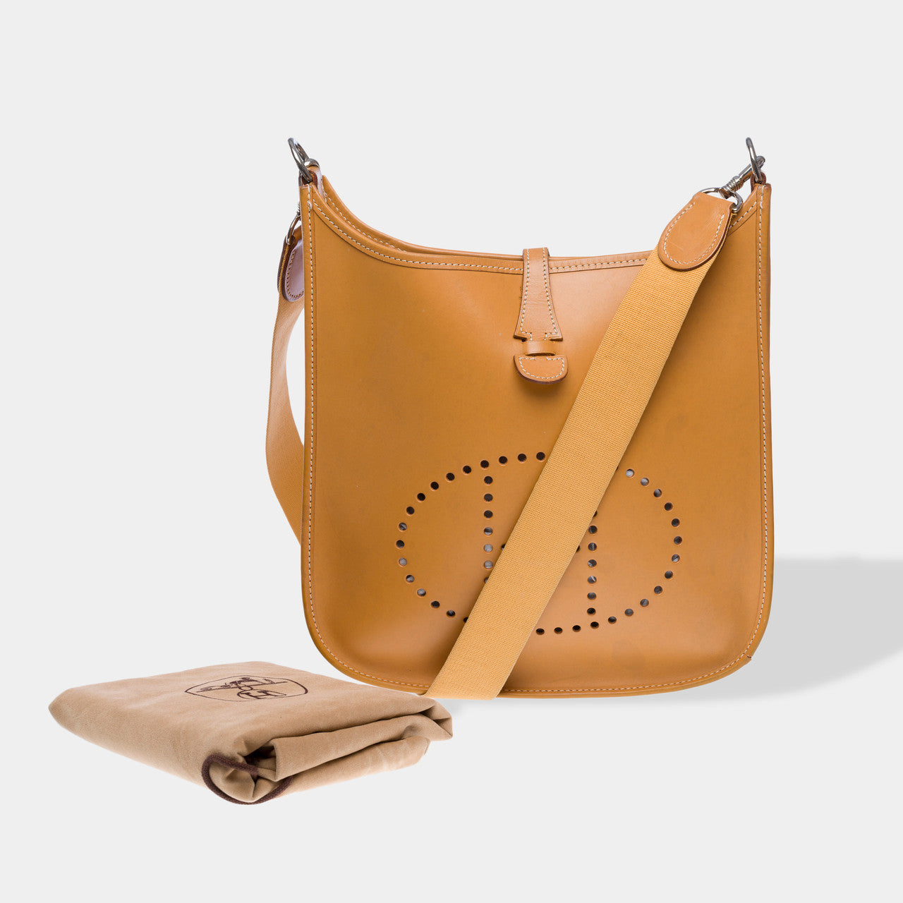 Sac HERMES Evelyne en Cuir Beige - 102187